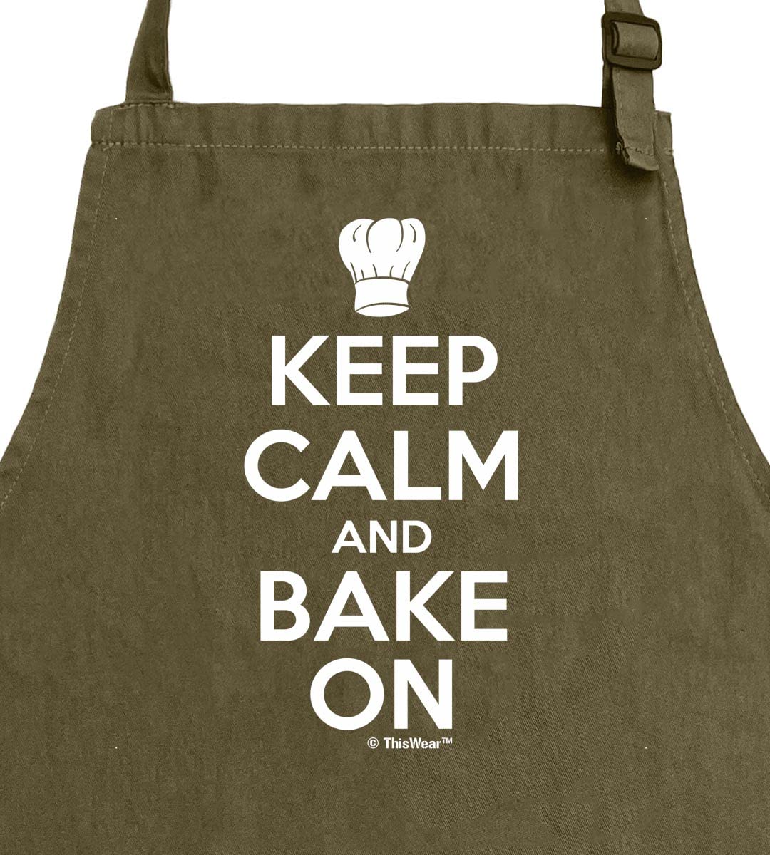 Thiswear Baker Gifts For Men Keep Calm And Bake On Two Pocket Adjustable Bib Apron Military Green