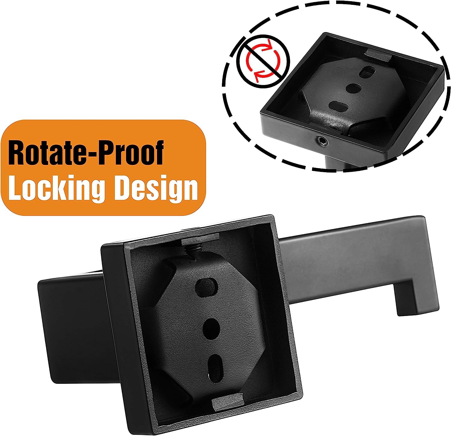 Hitslam Matte Black Square Toilet Paper Holder Premium 304 Stainless Steel Toilet Roll Holder For Bathroom Rustproof Wall-Mounte