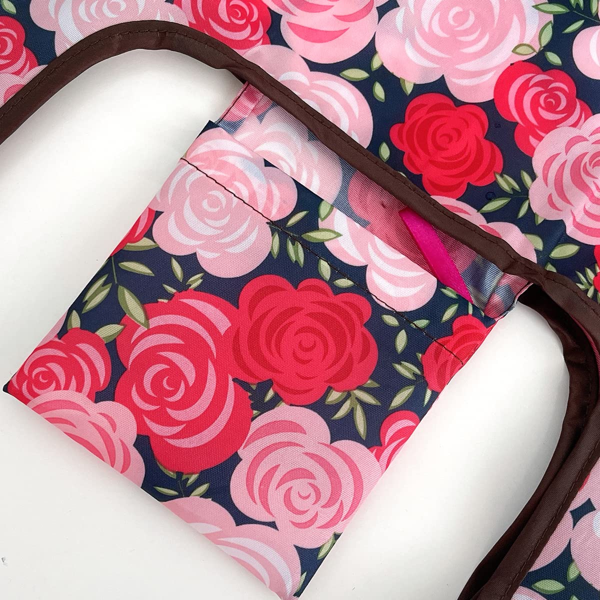 Wrapables Jolibag Collection Reusable Shopping Bag (Set Of 2), Pink Roses