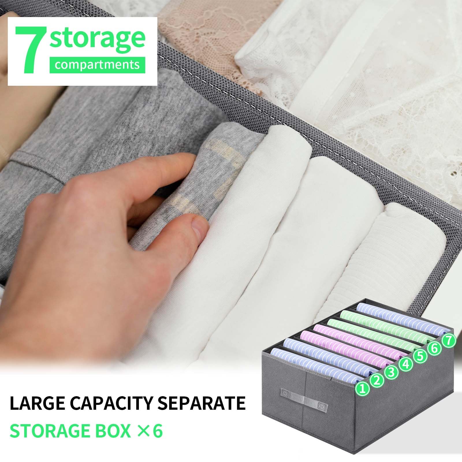 Jeans Organizer for Closet, Foldable Wardrobe Clothes Organizer with Handle, Stackable Closet Clothes Drawer Organizer Tshirts w
