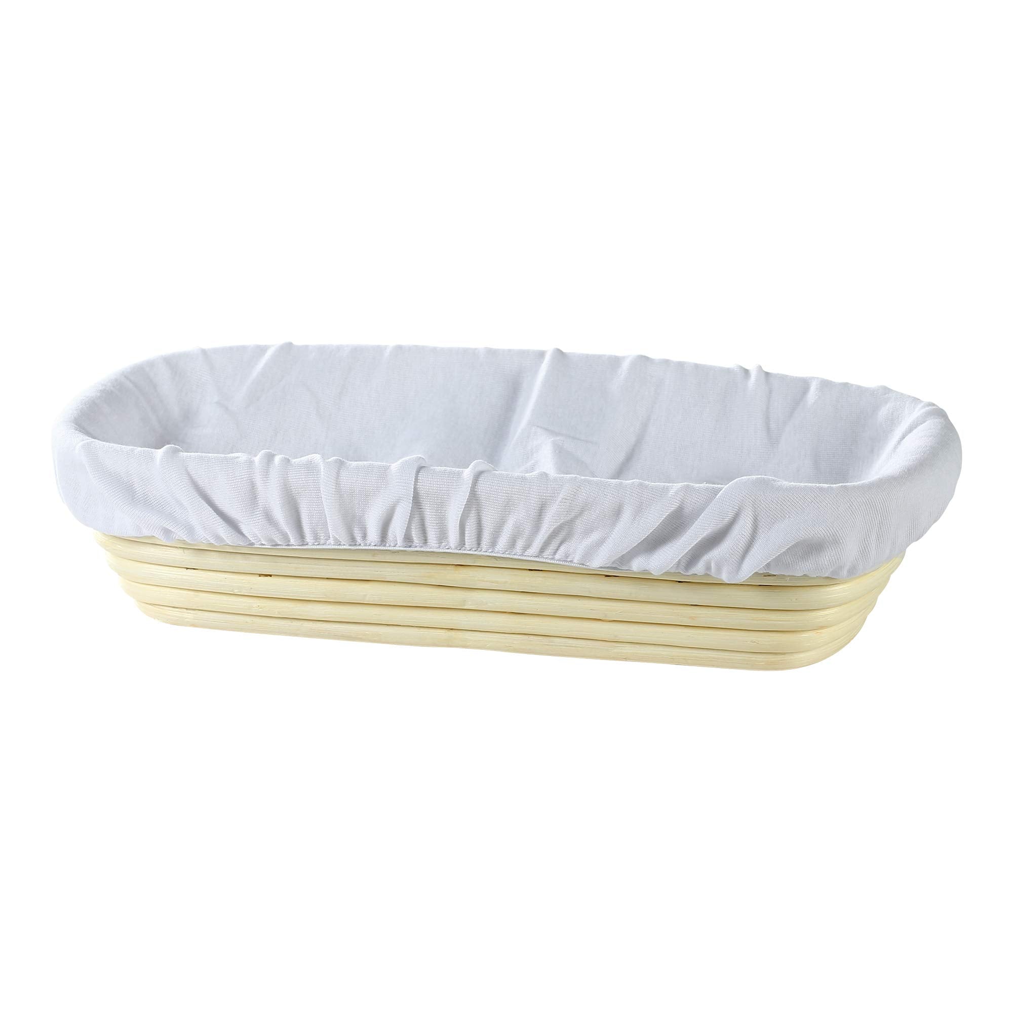 Frieling Usa Brotform Rectangular Bread Rising Basket And Liner - 12'' X 5.5'' - Sourdough Proofing Basket - Bread Proofing Bask
