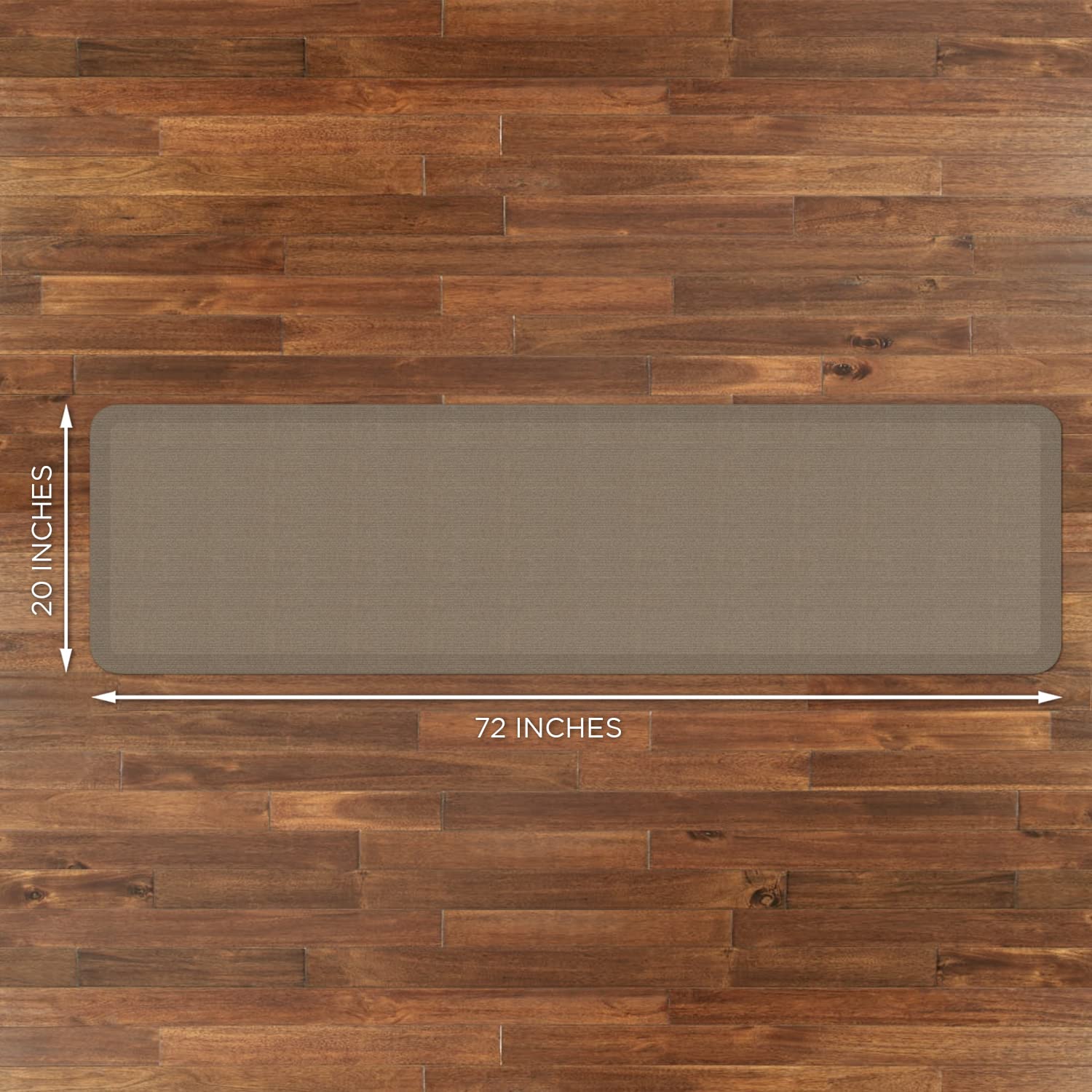 GelPro Designer Comfort 3/4'' Thick Ergo-Foam Anti-Fatigue Kitchen Floor Mat  20'' x 72''  Grasscloth Pecan