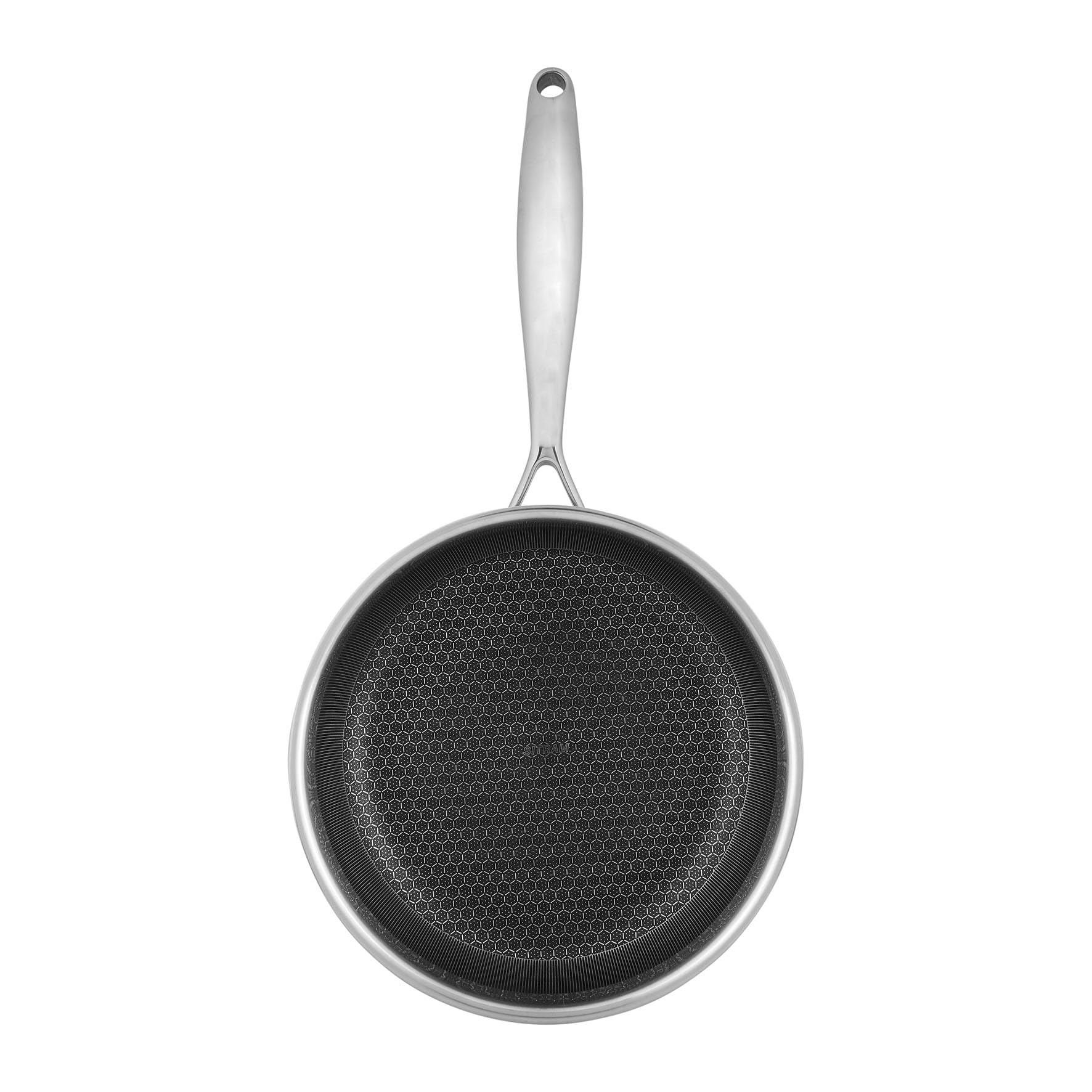 Sitram 715064 Triply Stainless Steel Frying Pan Diameter 24 cm - Non-Stick Coating and Scratch-Resistant - PFOA-Free - Suitable 