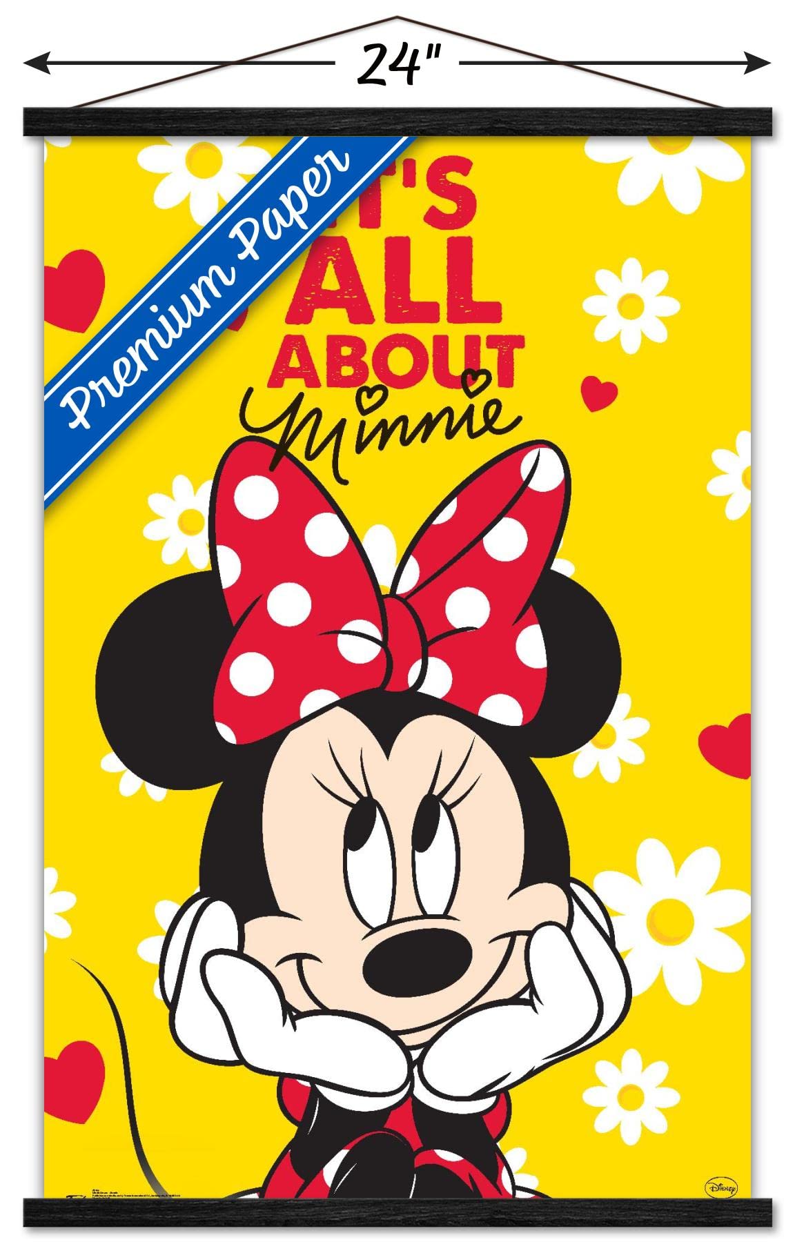 Trends International Disney Minnie Mouse - Classic Wall Poster, 22.375'' X 34'', Premium Print And Black Hanger Bundle