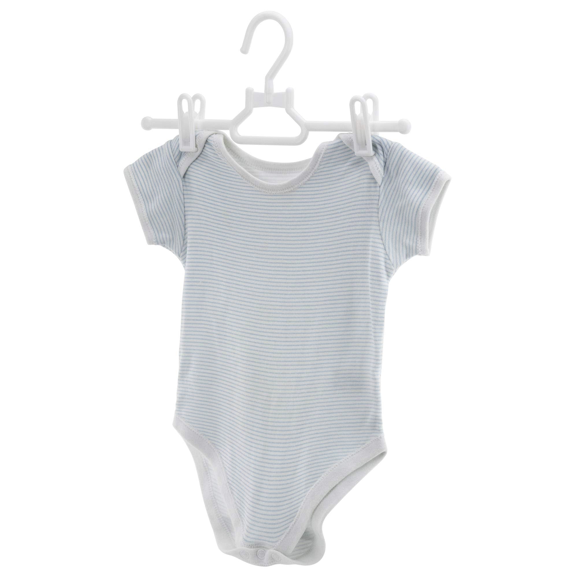 Hangerworld 11.8Inch Kids Child Baby Pant And Skirt Hangers With Clips Swivel Hook (20 Pack, White)