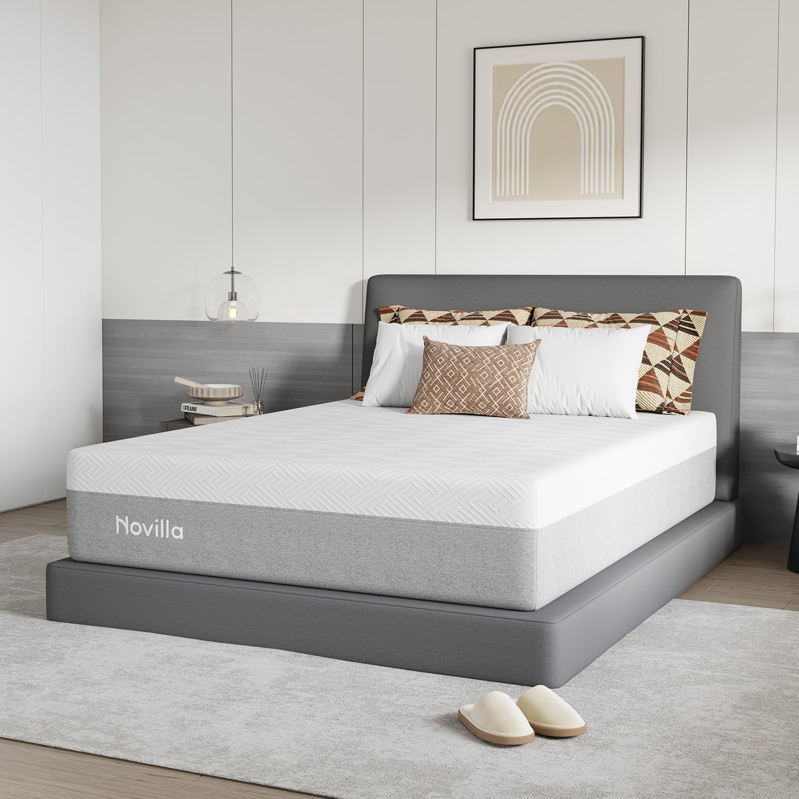 Novilla Mattress Full Size, 14 Inch Gel Memory Foam Mattress Full in a Box for Suppotive, Pressure Relieving & Plush Comfort, Bl