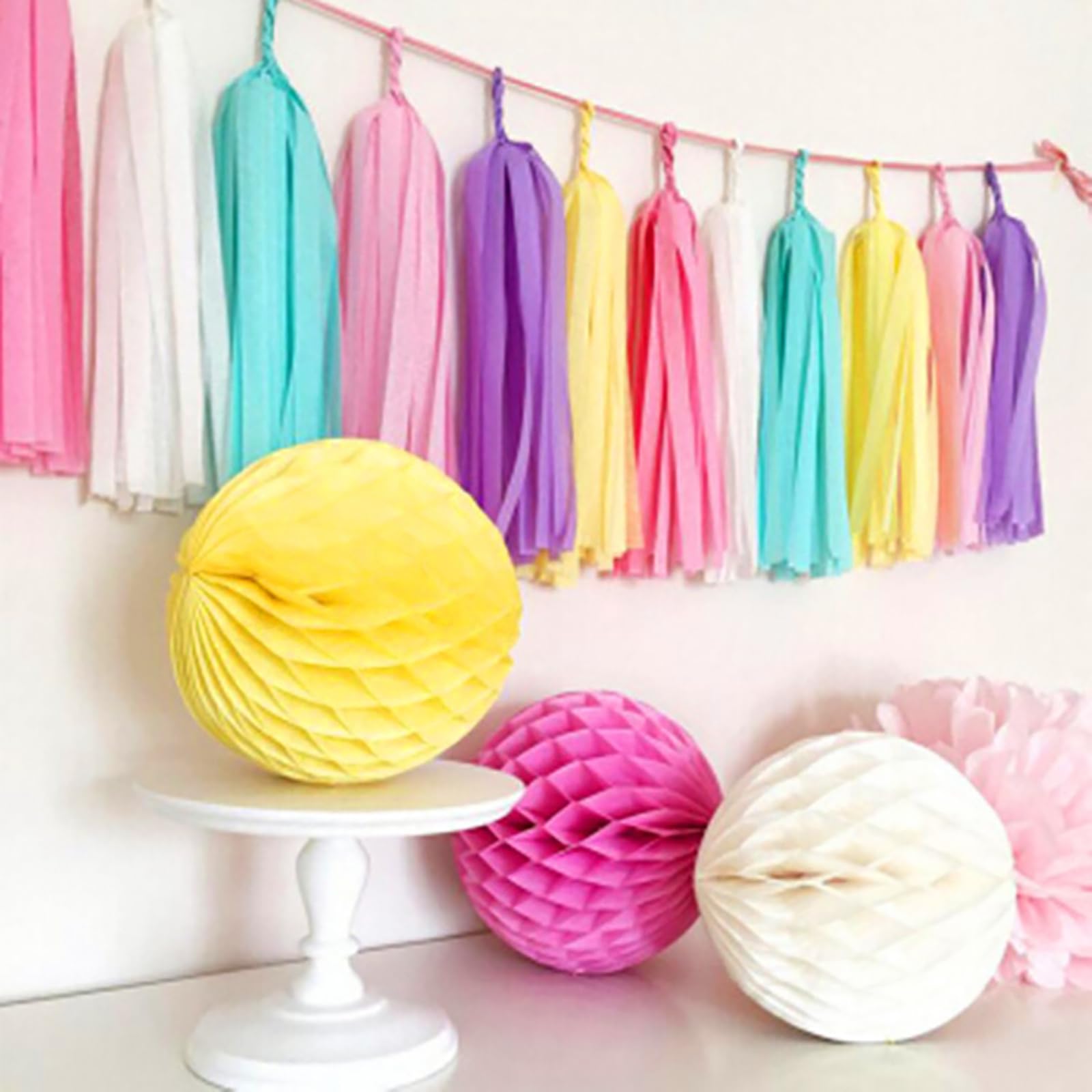 ZOOYOO Brown Tassel Garland Tissue Paper Tassel Banner, Boho Table Decor,DIY Kits for Rustic Neutral Western Graduation Party, T