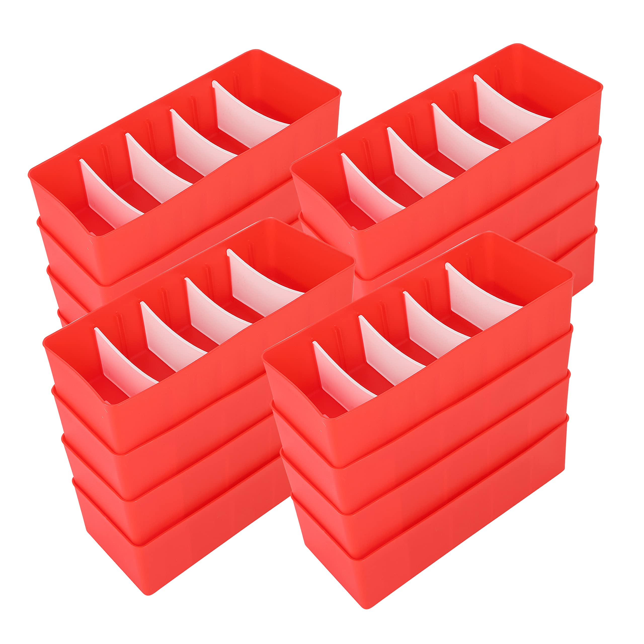 Cutting Edge Stackable Storage Drawer Organiser, Set Of 16, Red