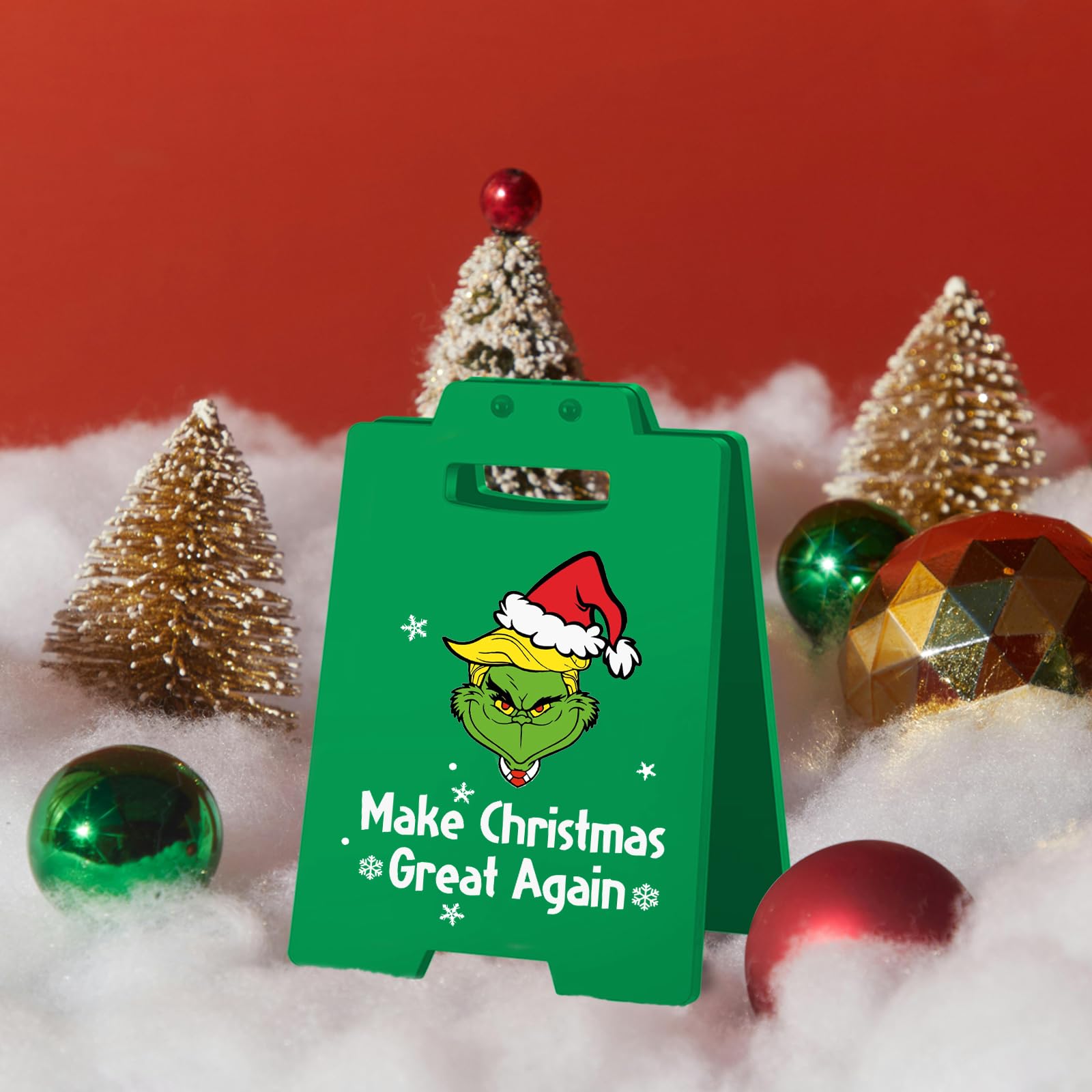 Funny Christmas Decor Sign - Make Christmas Great Again | Humorous Holiday Home & Office Desk Decor | Novelty Winter Theme Sign|