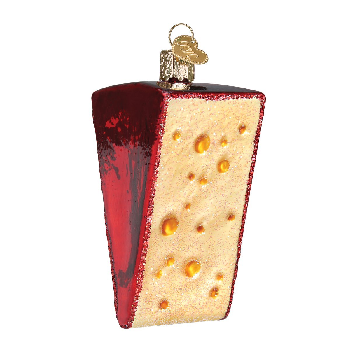 Old World 32220 Christmas Ornaments: Various Foods Glass Blown Ornaments for Christmas Tree, Cheese Wedge