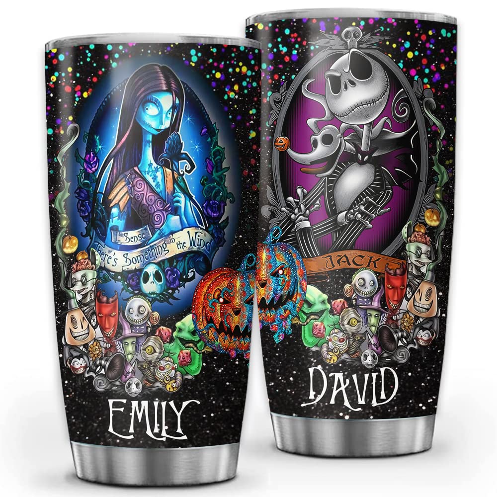 So Many Pets Personalized Sally&Jack Couple Nightmare Art Halloween Tumbler Anniversary Valentine Gifts For Him Her Wife Husband
