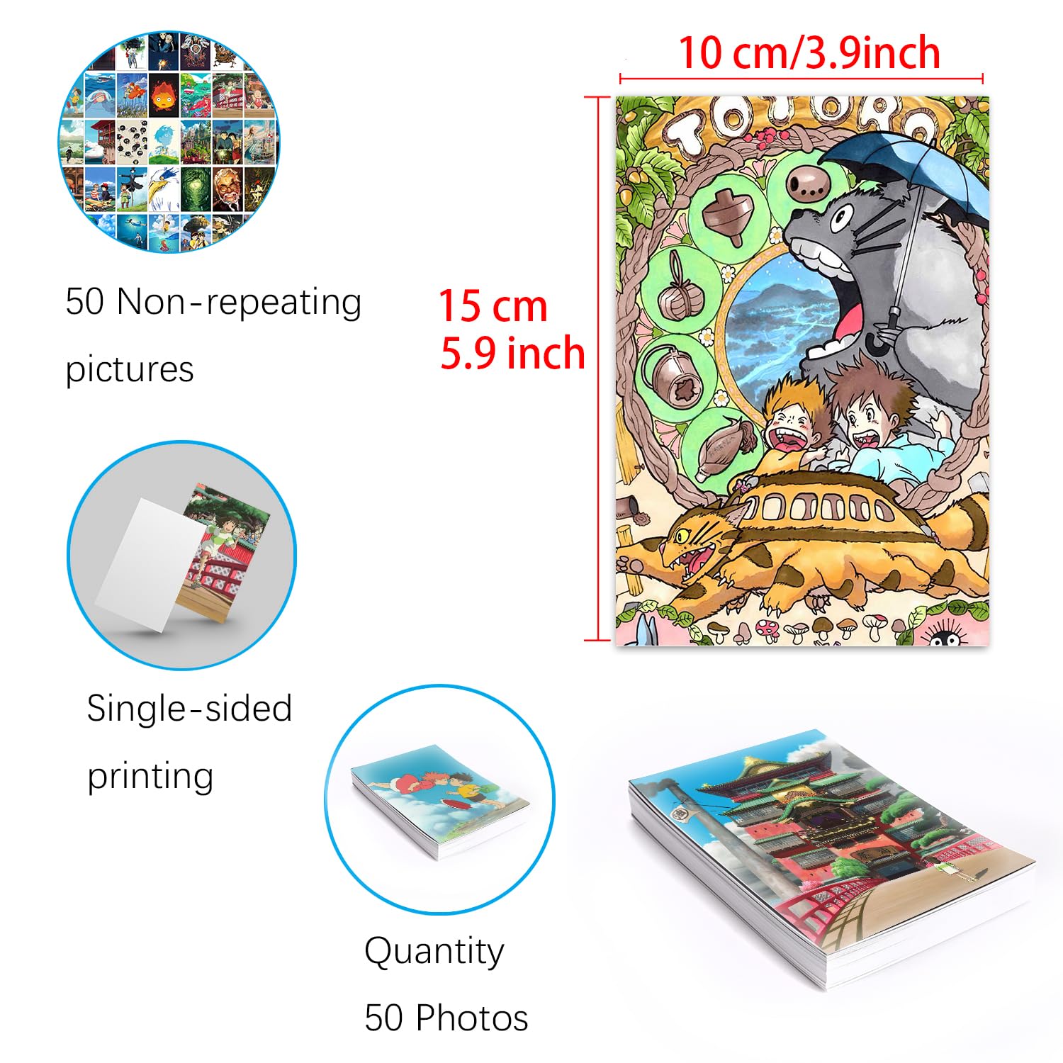 Pounchi Cute Anime Poster Wall Collage Set (50 Pcs 4 X 6 Inch With Glue Dots) Hd Aesthetic Posters Prints Of Anime Cartoon Artwo