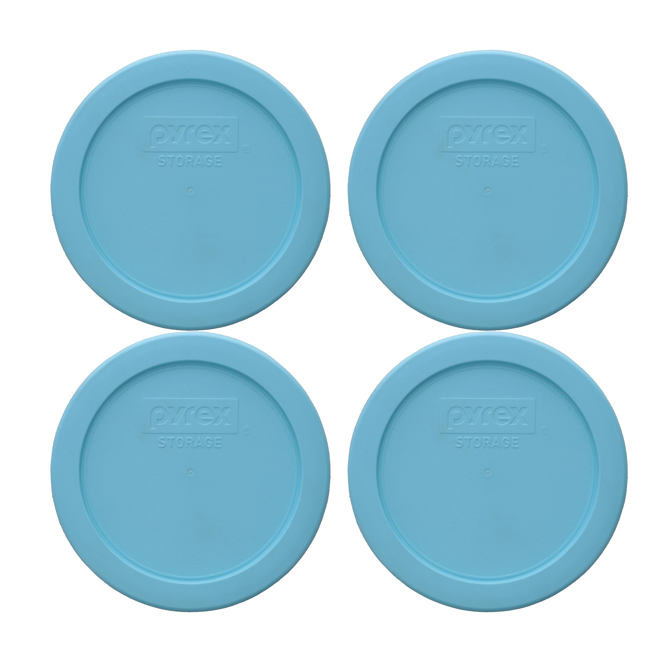 Pyrex 7200-Pc 2-Cup Splash Blue Replacement Food Storage Lid - 4-Pack Made In The Usa