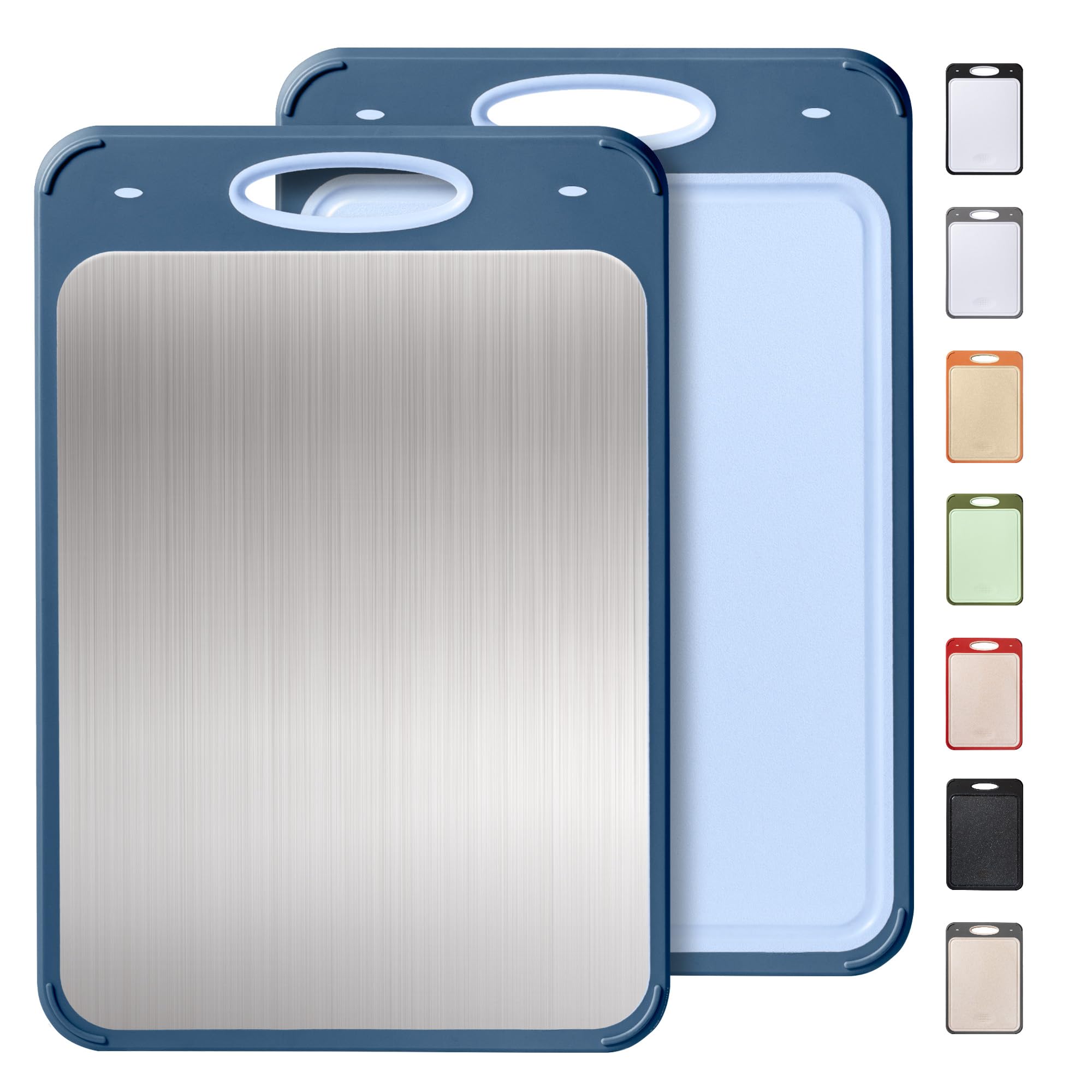 2 in 1 Stainless Steel Cutting Board with Handle Chopping Board Big Meat Butcher Block Kitchen Stuff Accessories New Home Essent