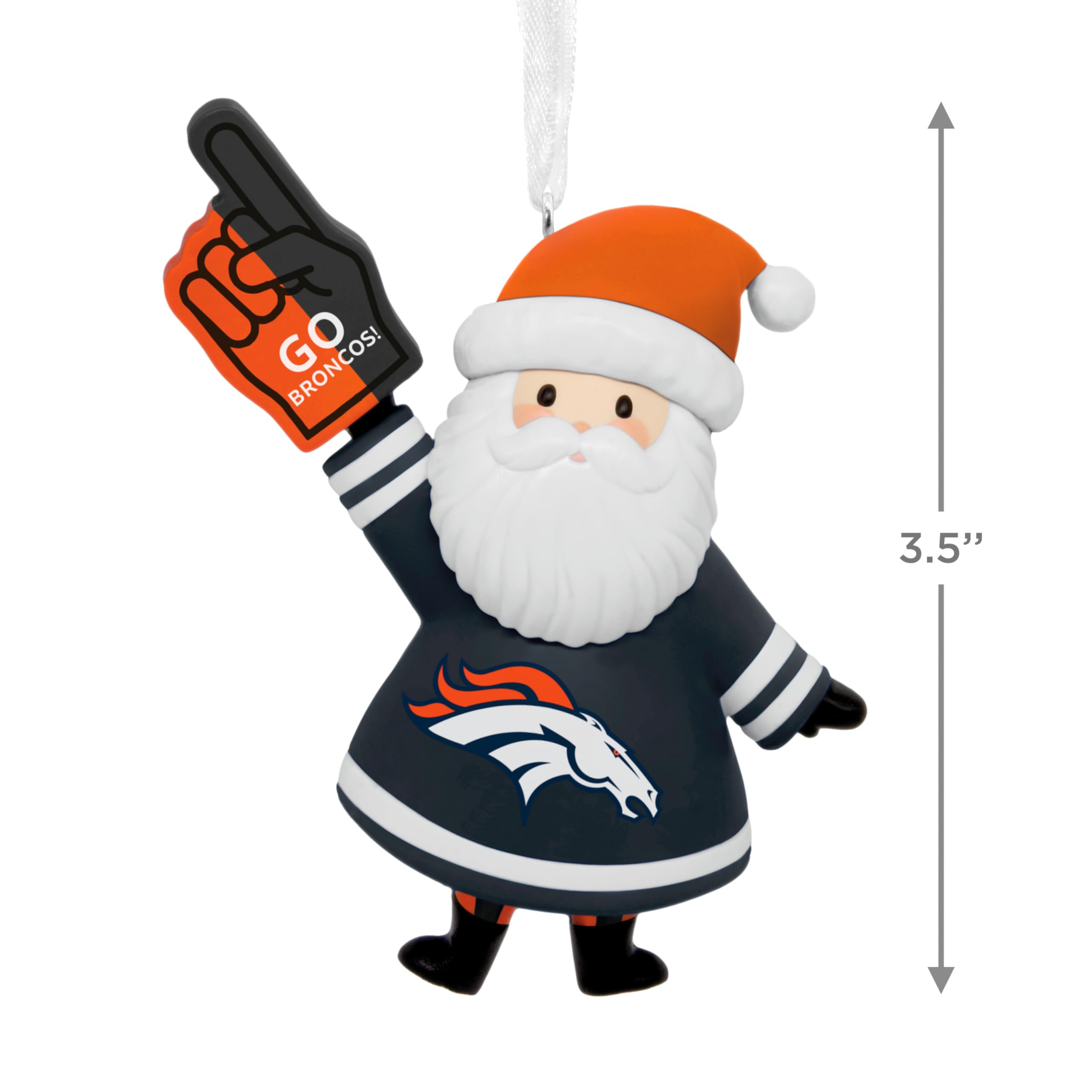Hallmark NFL Denver Broncos Santa Fan Christmas Ornament, Gifts for Sports Fans