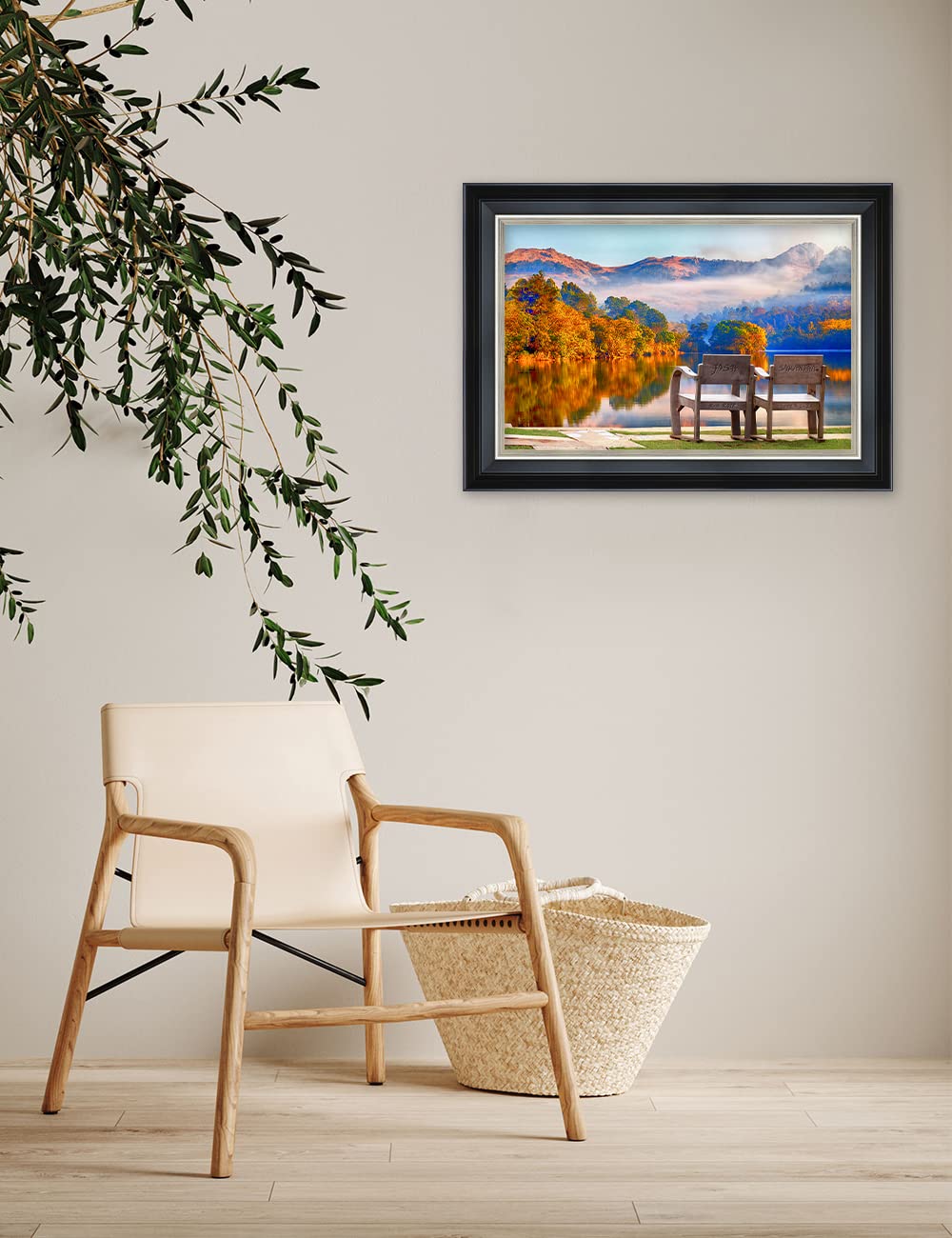 Ipic - Grow Old Together, Personalized Framed Wall Art With Names And Date On, Giclee Prints With Solid Wood Frame, Customized G
