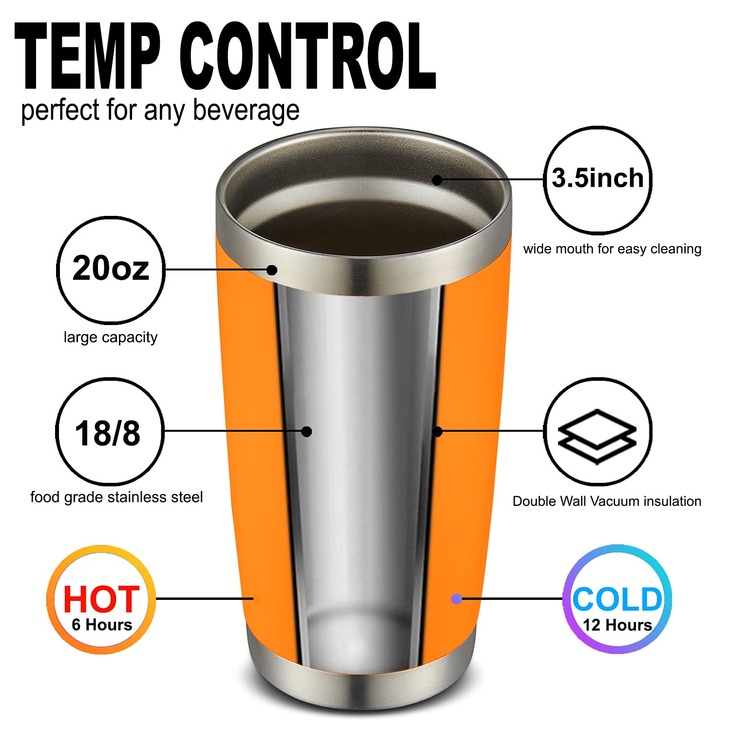 Comooo 20Oz Double Wall Vacuum Insulated Travel Mug Bulk Stainless Steel Tumbler With Lid And Straw Durable Powder Coated Insula