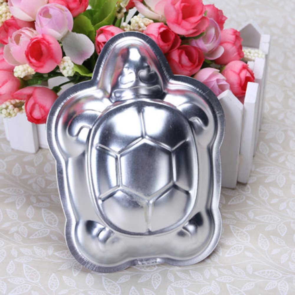 Pormasbenzer 2 Pcs Mini Small Aluminum Cake Mould Turtle Shape Cake Pan Decorating Mould Pudding Chocolate Jelly Tins Baking Too