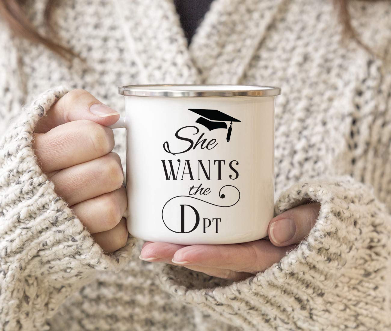 Andaz Press 11Oz. Doctor Of Physical Therapy Graduation Stainless Steel Campfire Coffee Mug Gift, She Wants The Dpt, 1-Pack, Ena