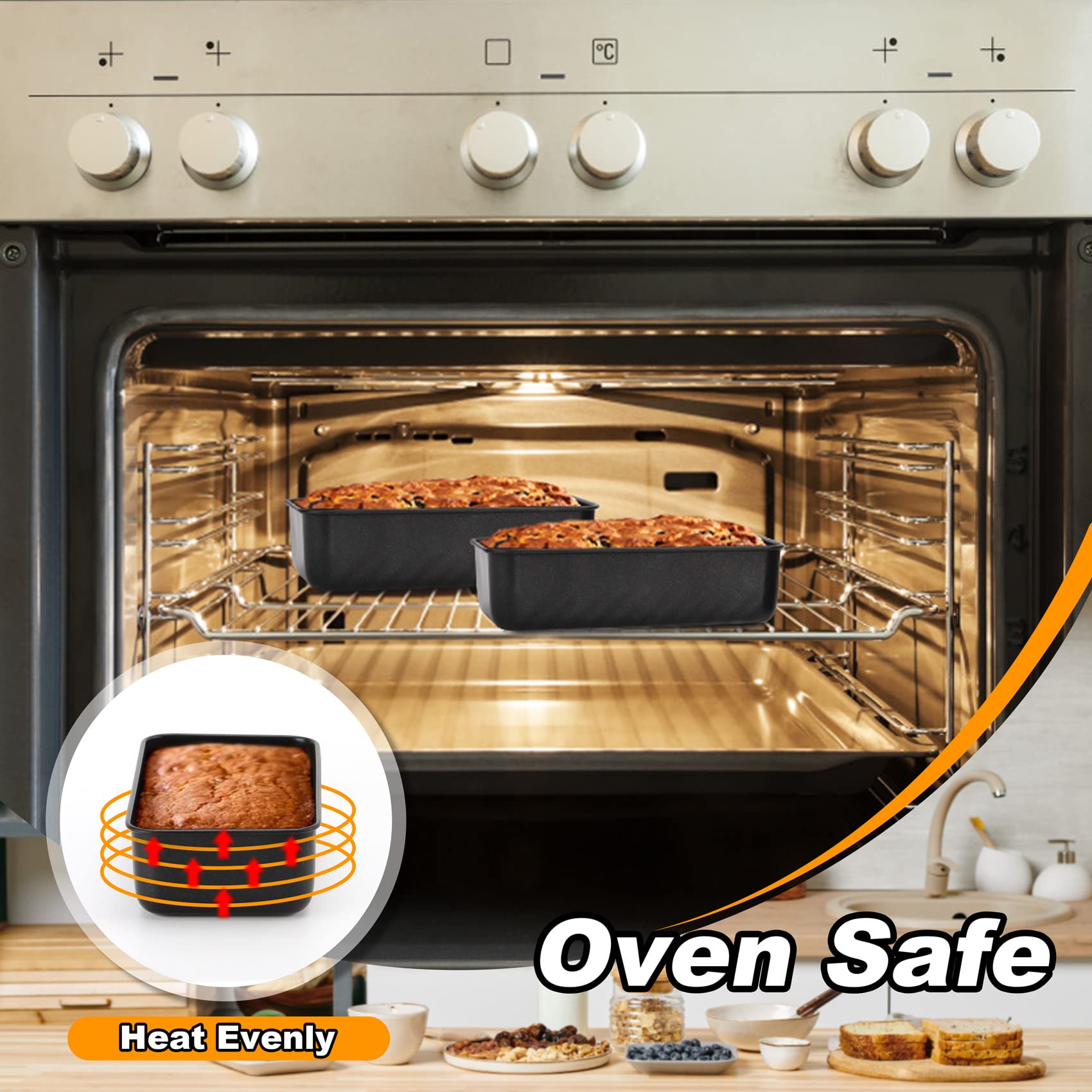 Lianyu 2 Pack Baking Bread Loaf Pan, Nonstick Stainless Steel Loaf Bread Pan, 9  5 Bread Baking Loaf Pan, Meatloaf Tin Pan For H