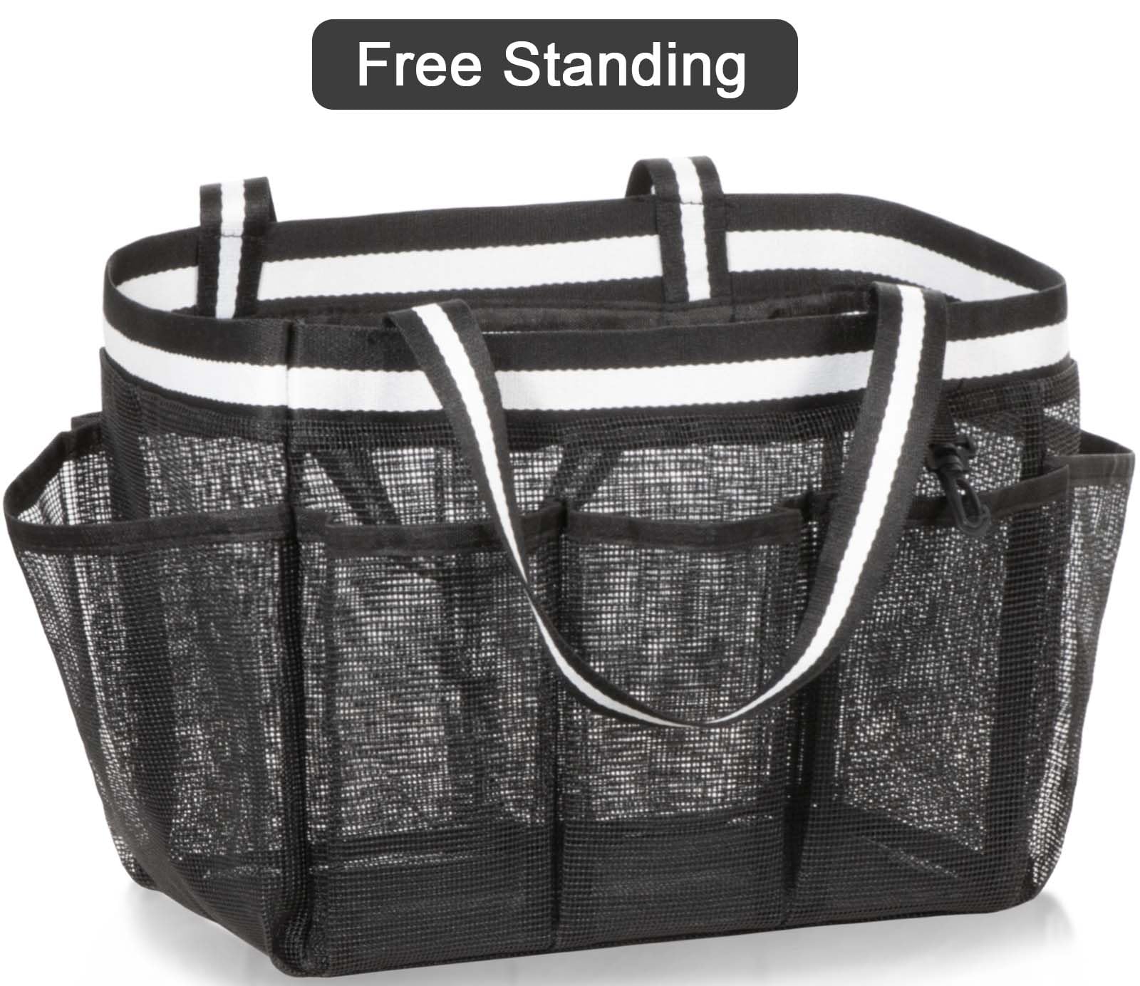 Fiezkaa Mesh Shower Caddy Portable Shower Bag For College Dorm Camping Travel Gym(Black)