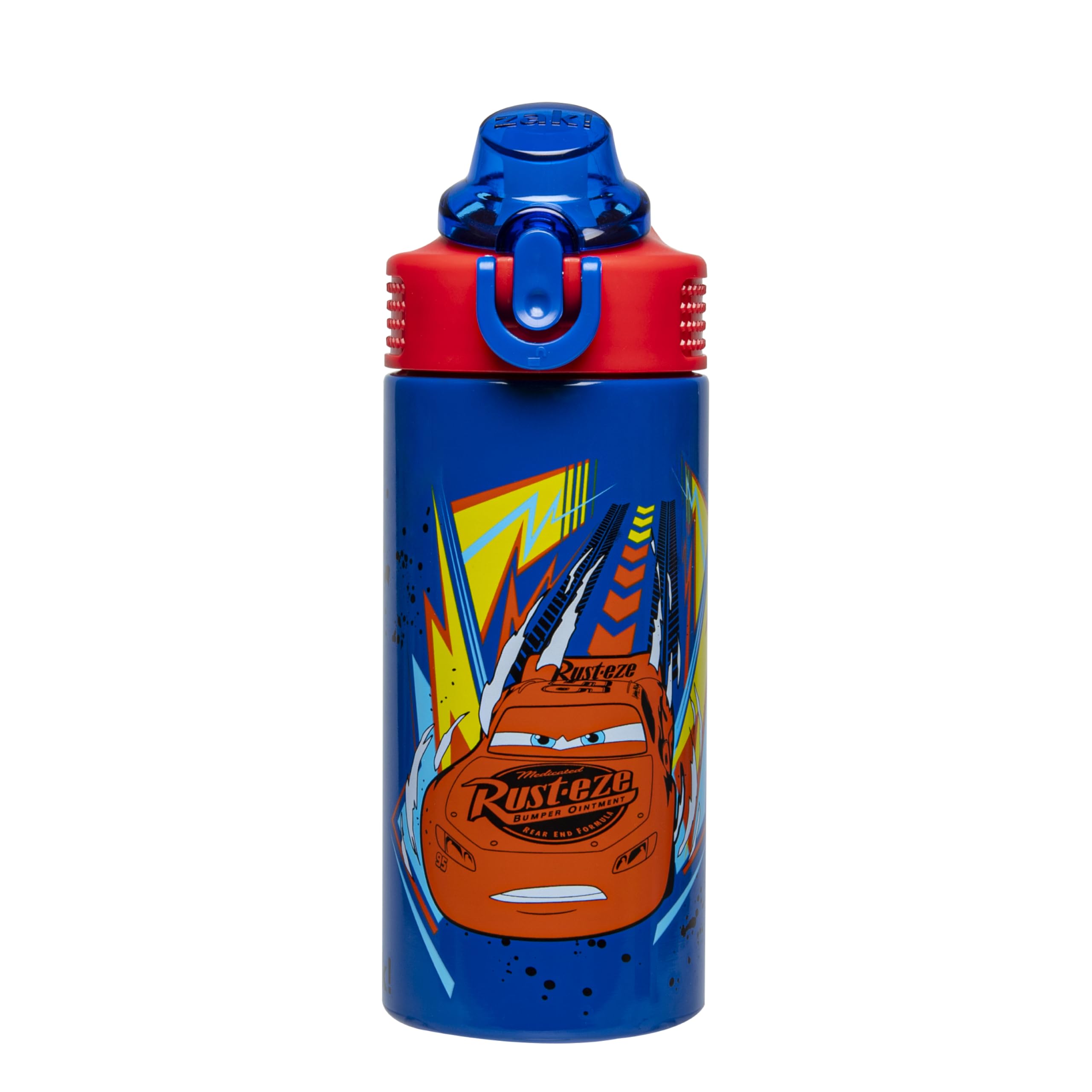 Zak Designs Disney Pixar Cars Sage Kids Water Bottle For School or Travel, 14oz Stainless Steel Water Bottle With Straw, Handle,