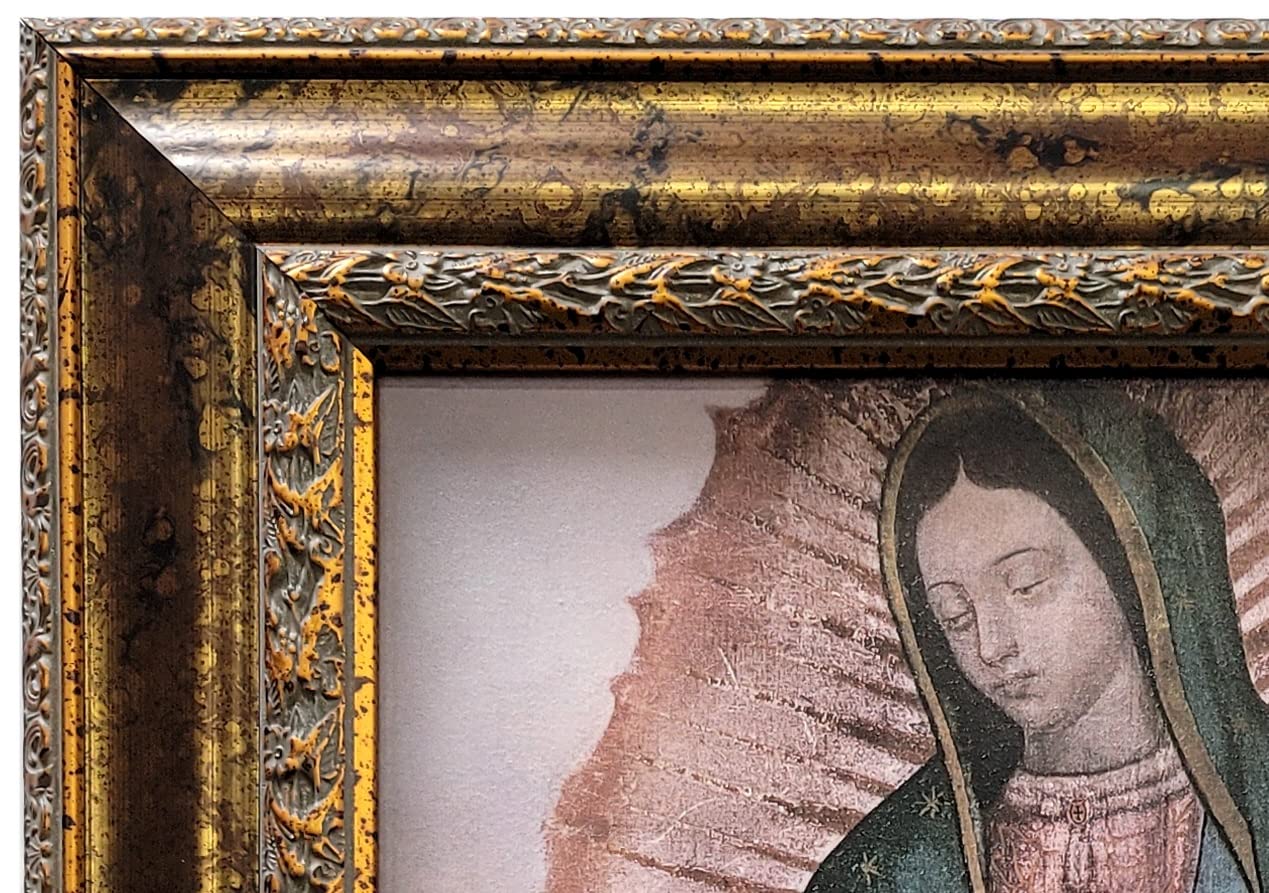Mom'S Art Studio - Virgen De Guadalupe Wall Decor 37.5 X 26 Inches, Virgin Mary Print, Museum Look Art Frame, Artists Acrylic Co