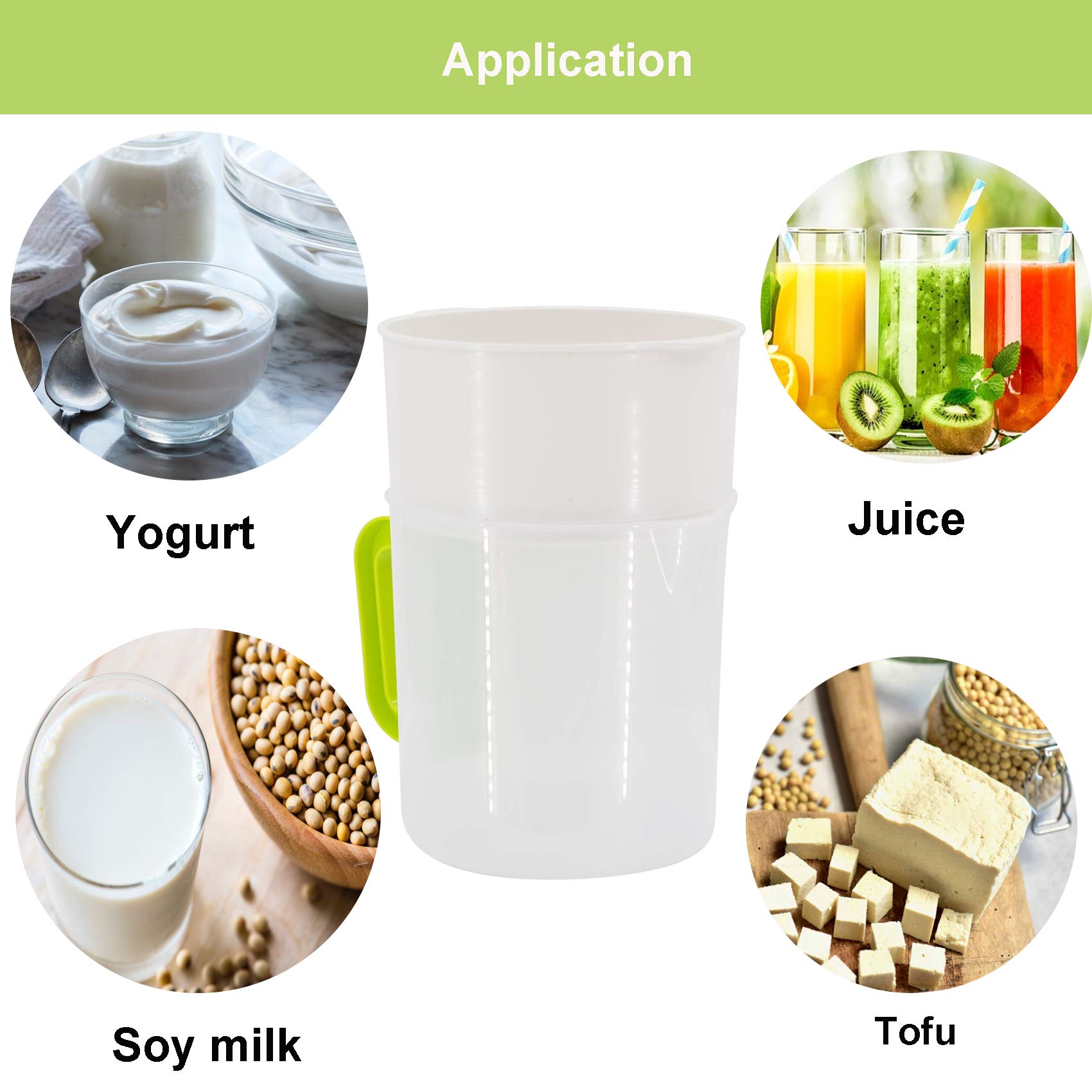 Multiple Usage Food Strainer Yogurt Strainer Maker Soy Milk Juice Tea Filter Stainless Steel Mesh Nut Milk Bag Replacement 1.5 Q