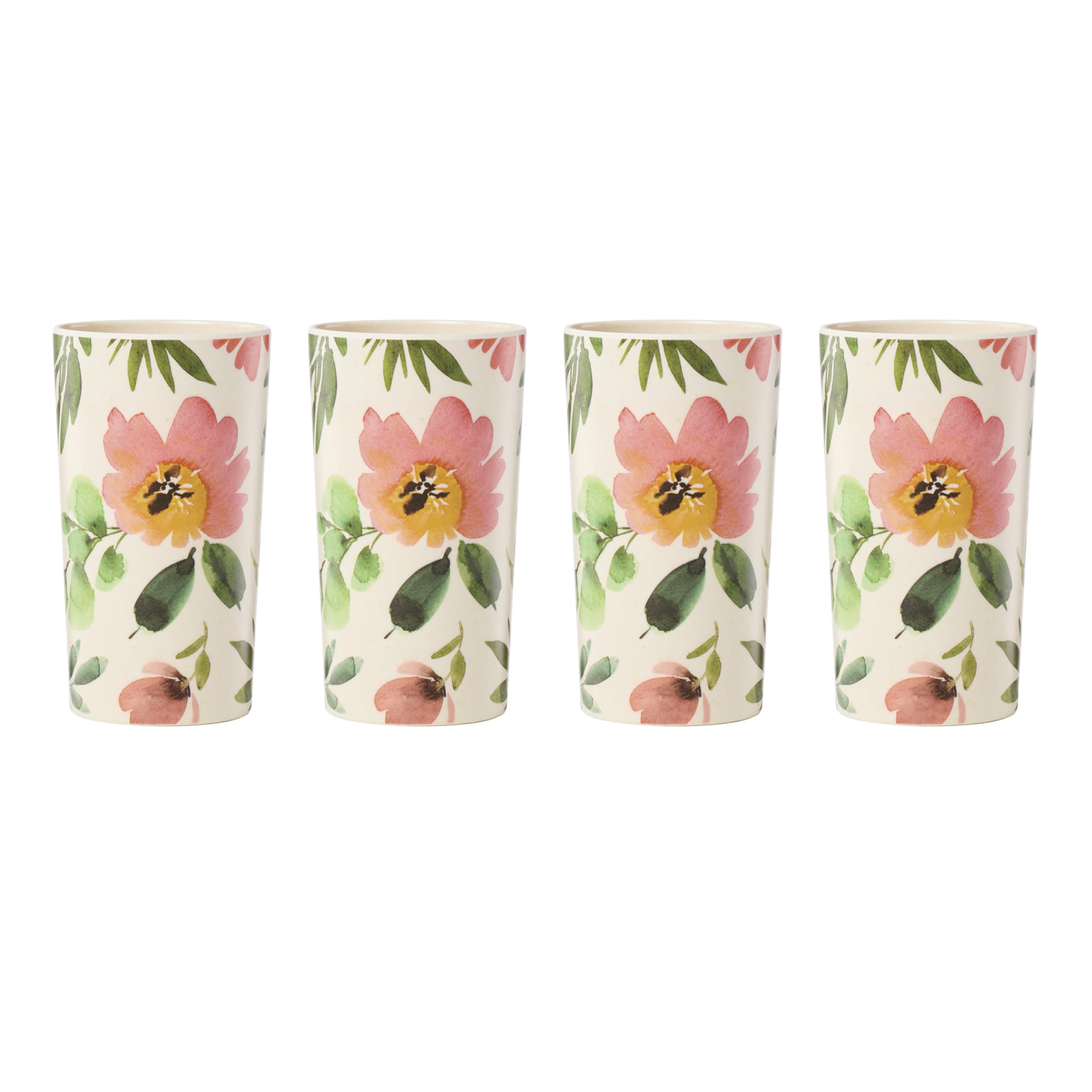 Oneida 24 Seven Floral Melamine Tumblers, 16oz, Set of 4