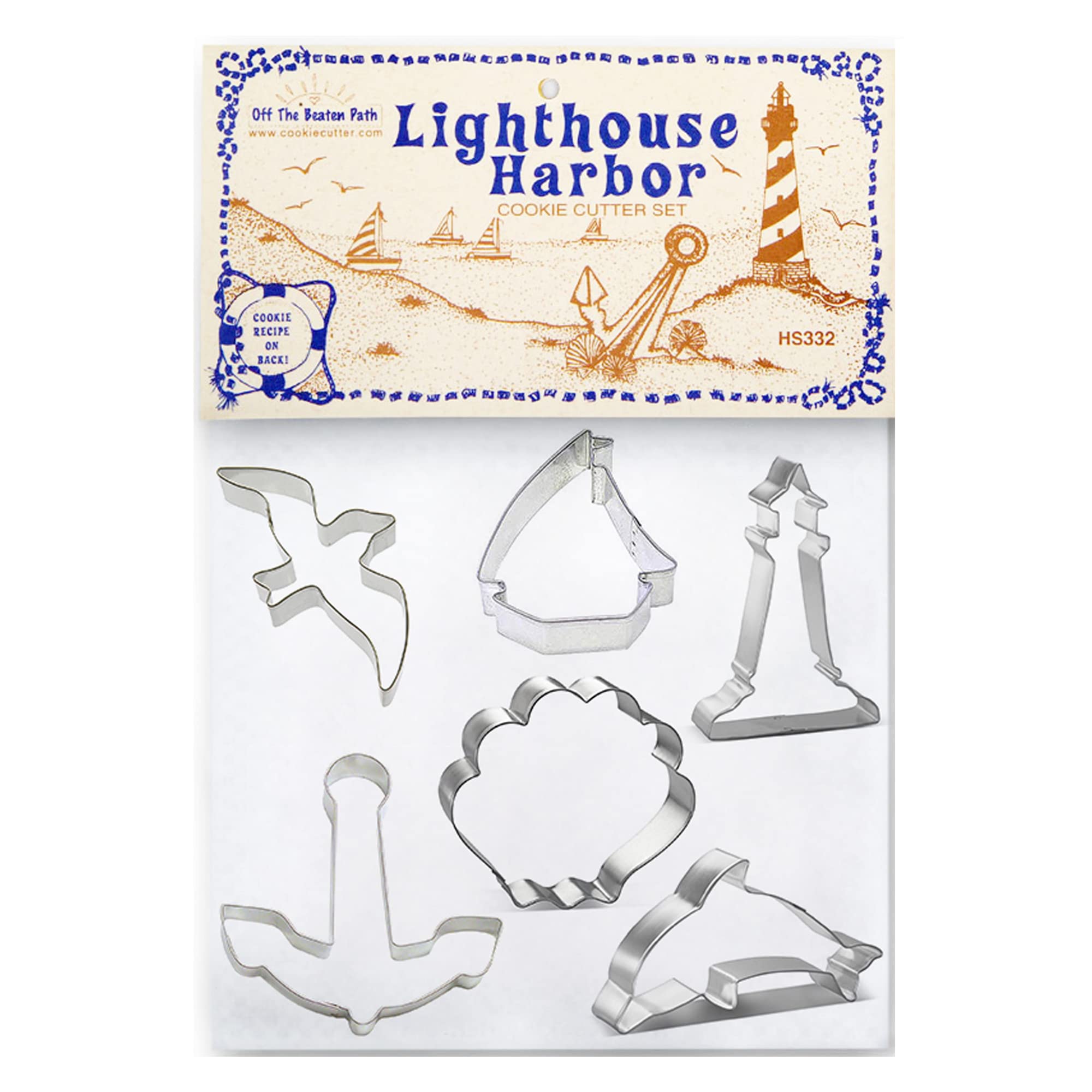 Lighthouse Harbor Tin Cookie Cutter 6 Pc Set - Foose Cookie Cutters - Cookie Mold - Made In Usa
