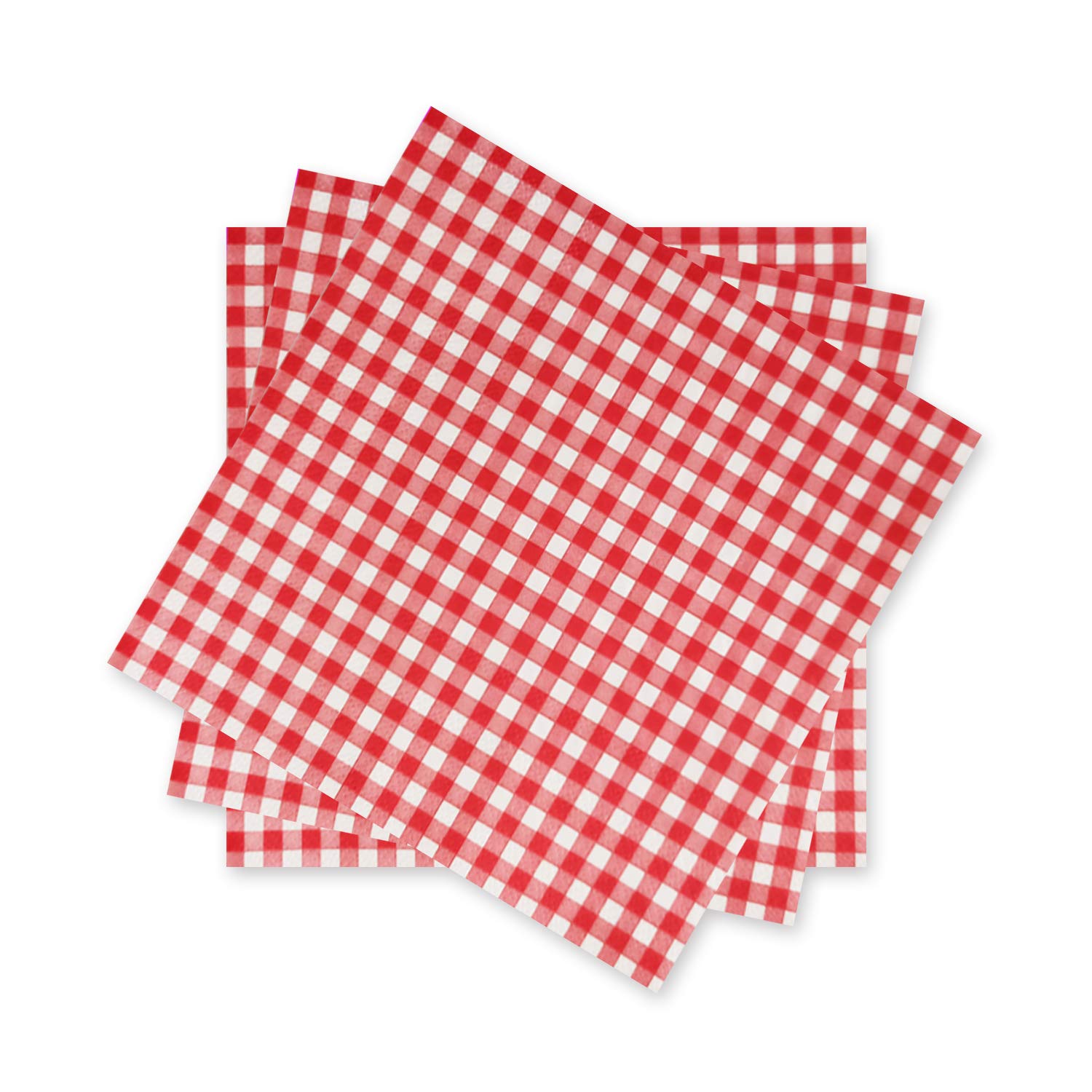 Gatherfun Disposable Red And White Gingham Paper Napkins (Pack Of 50)