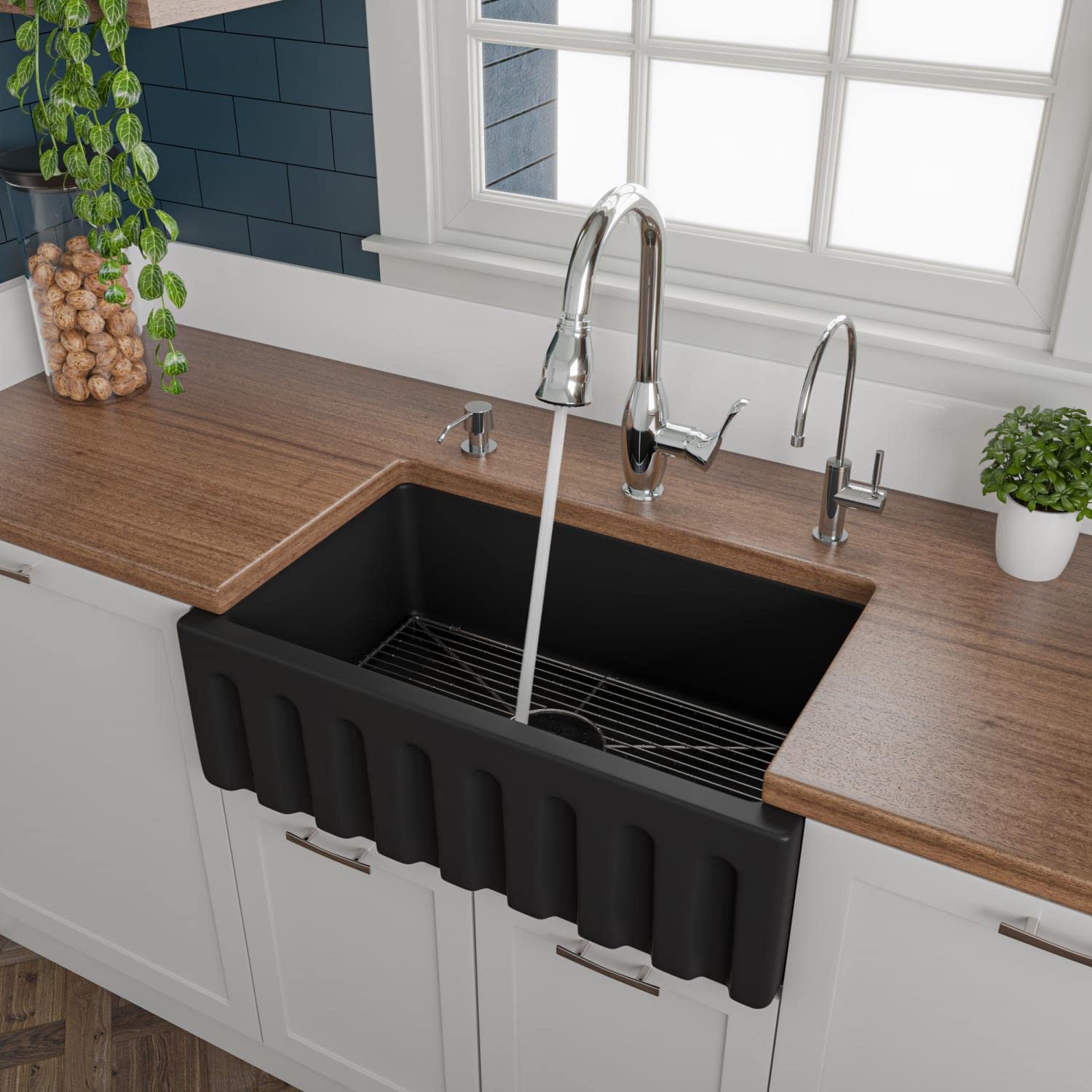 Alfi Brand Ab3018Hs-Bm Kitchen Sink, Black Matte