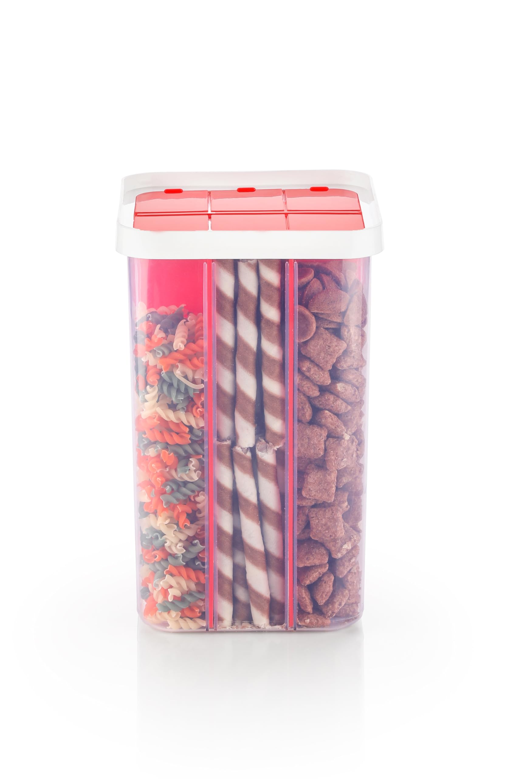 Transparent 6 Section Grain Storage Plastic Box,Food Storage Classification Tanks,FourPart Sealed Can,Large Capacity Dry Food C
