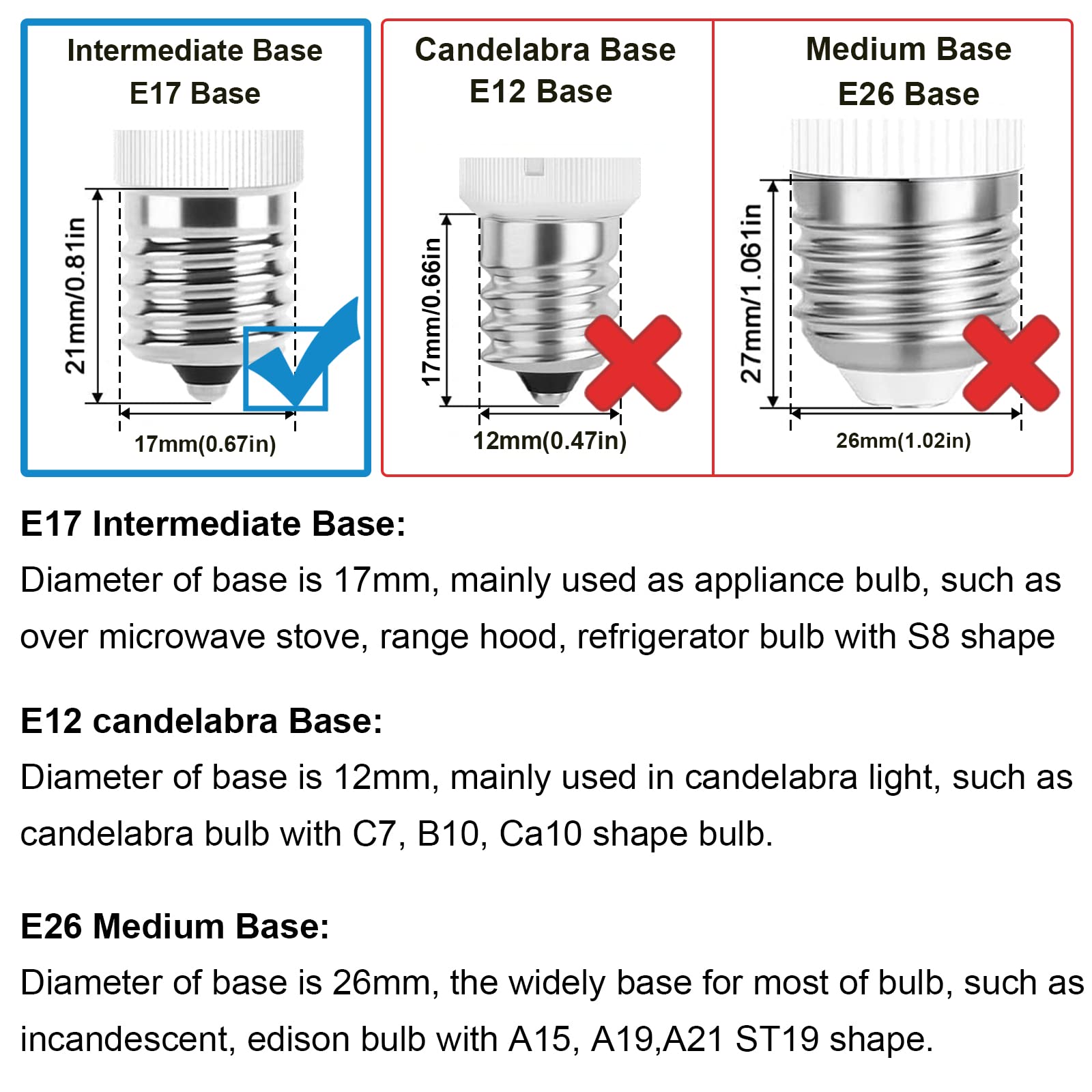 Gaormii Led Microwave Appliance Light Bulb For Refrigerator Range Hood Over Stove Equivalent 40W Incandescent Bulb E17 Intermedi