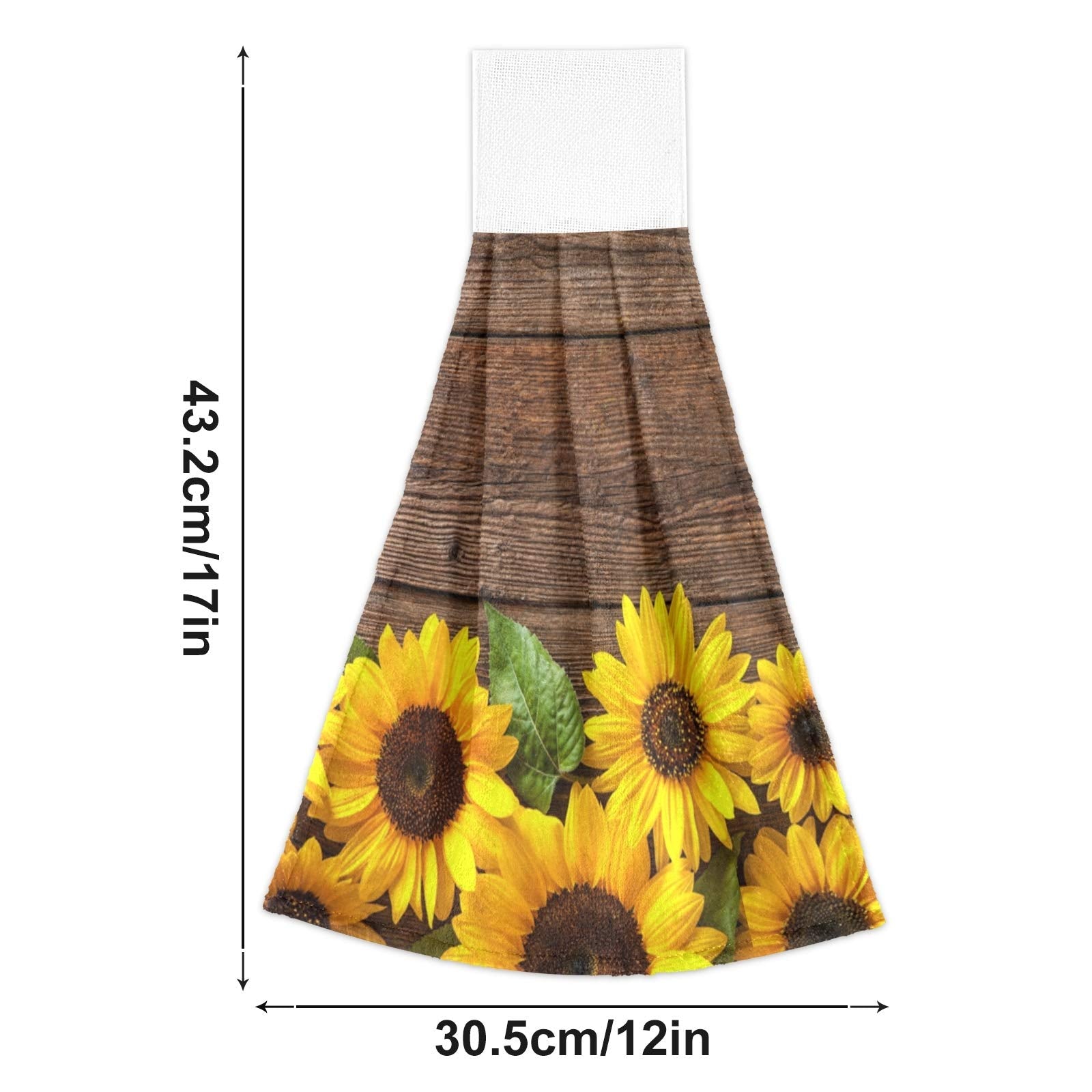 Spring Summer Sunflowers Hanging Kitchen Towel Autumn Yellow Flowers Wooden Hand Tie Towels Set 2 Pcs Tea Bar Dish Cloths Dry To