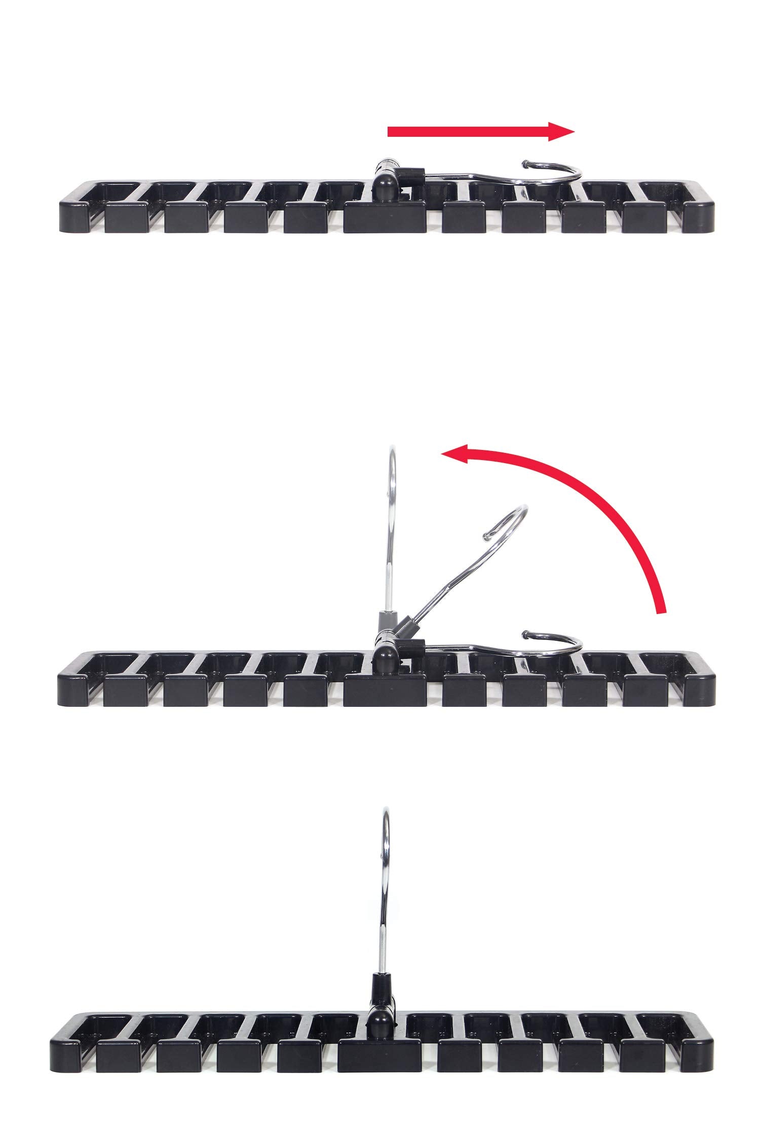 Diommell 2 Pcs Belts Rack, Storage Organizer, Hanger, Holder - Closet Tie Racks Hangers Sturdy For Men Women, Black