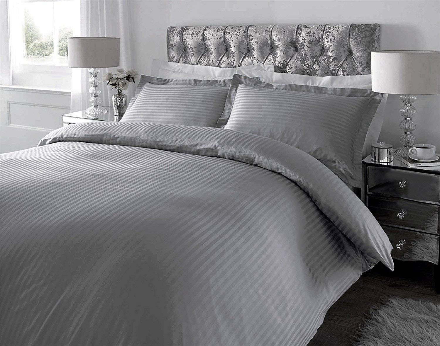 Laying Style Glace Cotton Microfiber 350Tc Super Soft Double Bed Ac Comforter (Plain Grey, King)