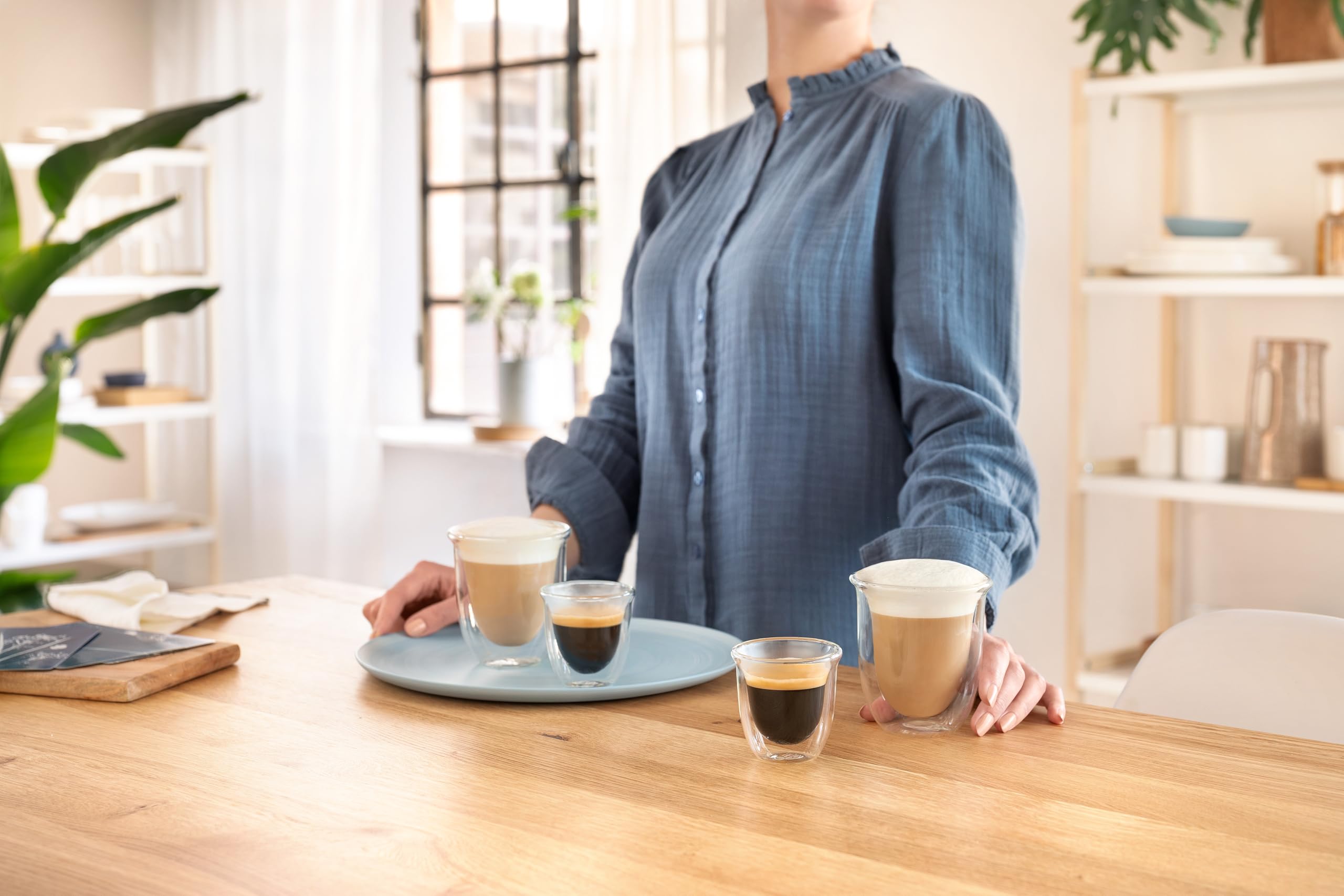 De'Longhi DeLonghi Double Walled Thermo Espresso Glasses  Set of 2  Regular  Clear  60 milliliters