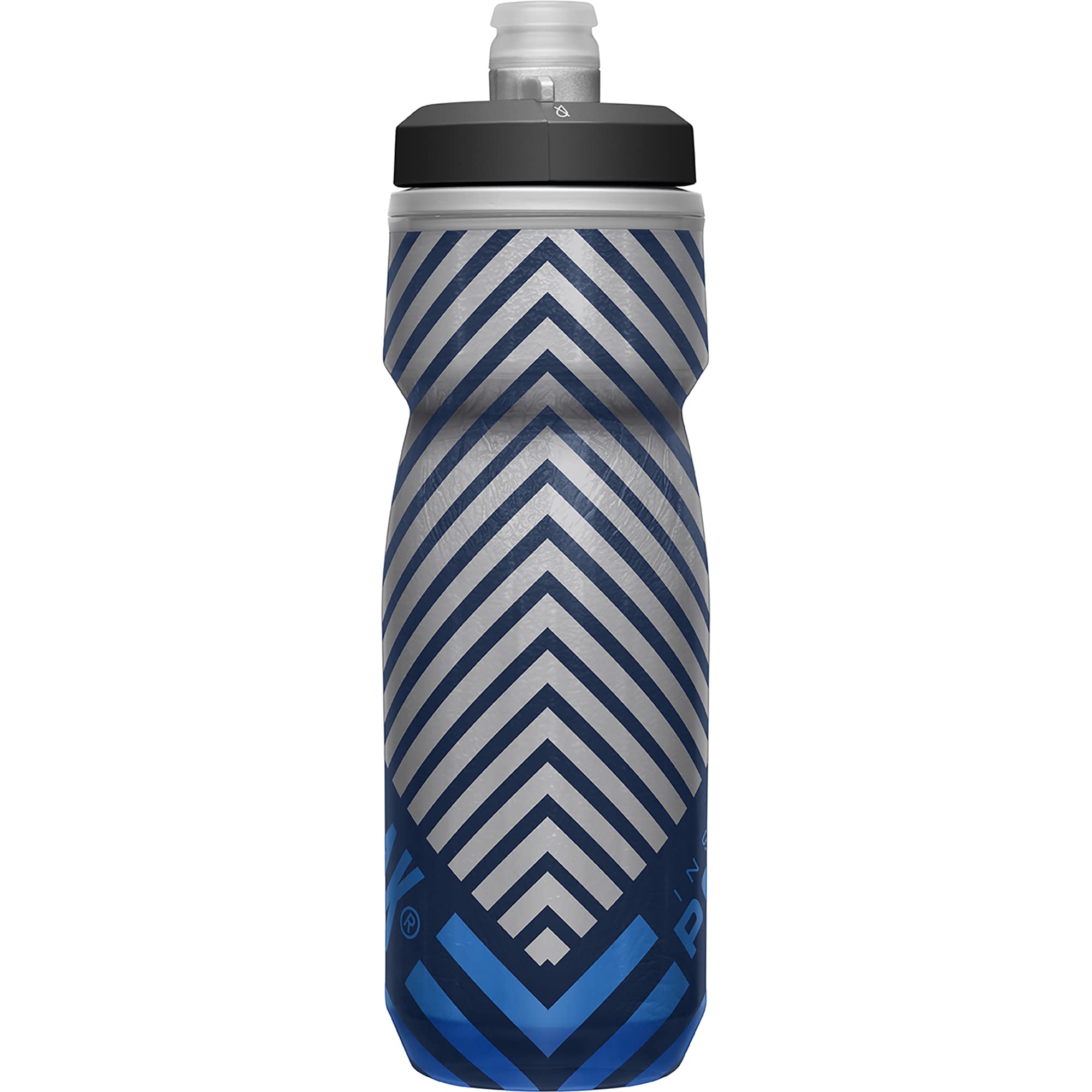 Camelbak Podium Chill Insulated Bike Water Bottle - Easy Squeeze Bottle - Fits Most Bike Cages - 21Oz, Navy Stripe