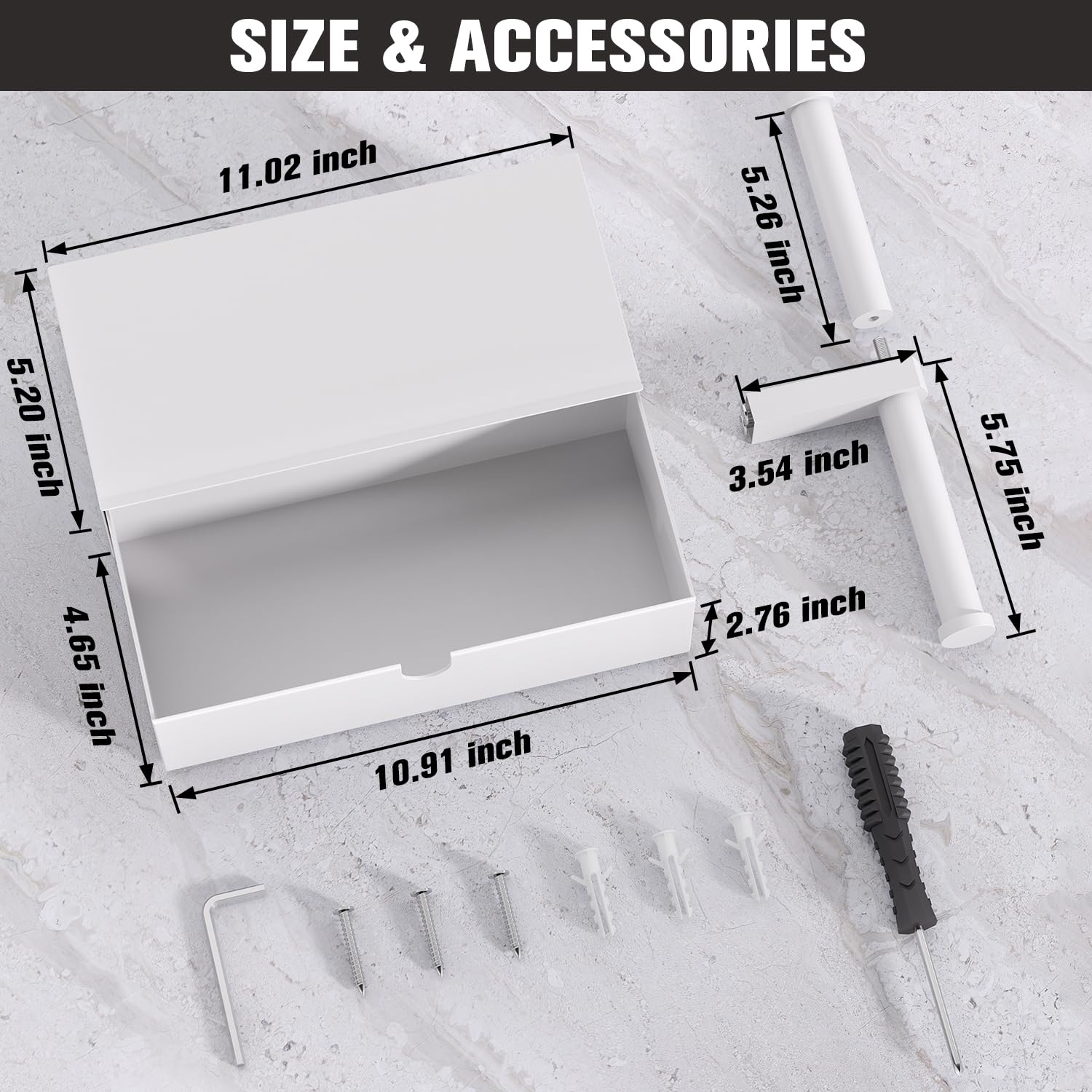 Tindbea Toilet Paper Holder With Storage - Stainless Steel Wall Mounted Toilet Paper Holder With Shelf, Flushable Wipes Holer Di