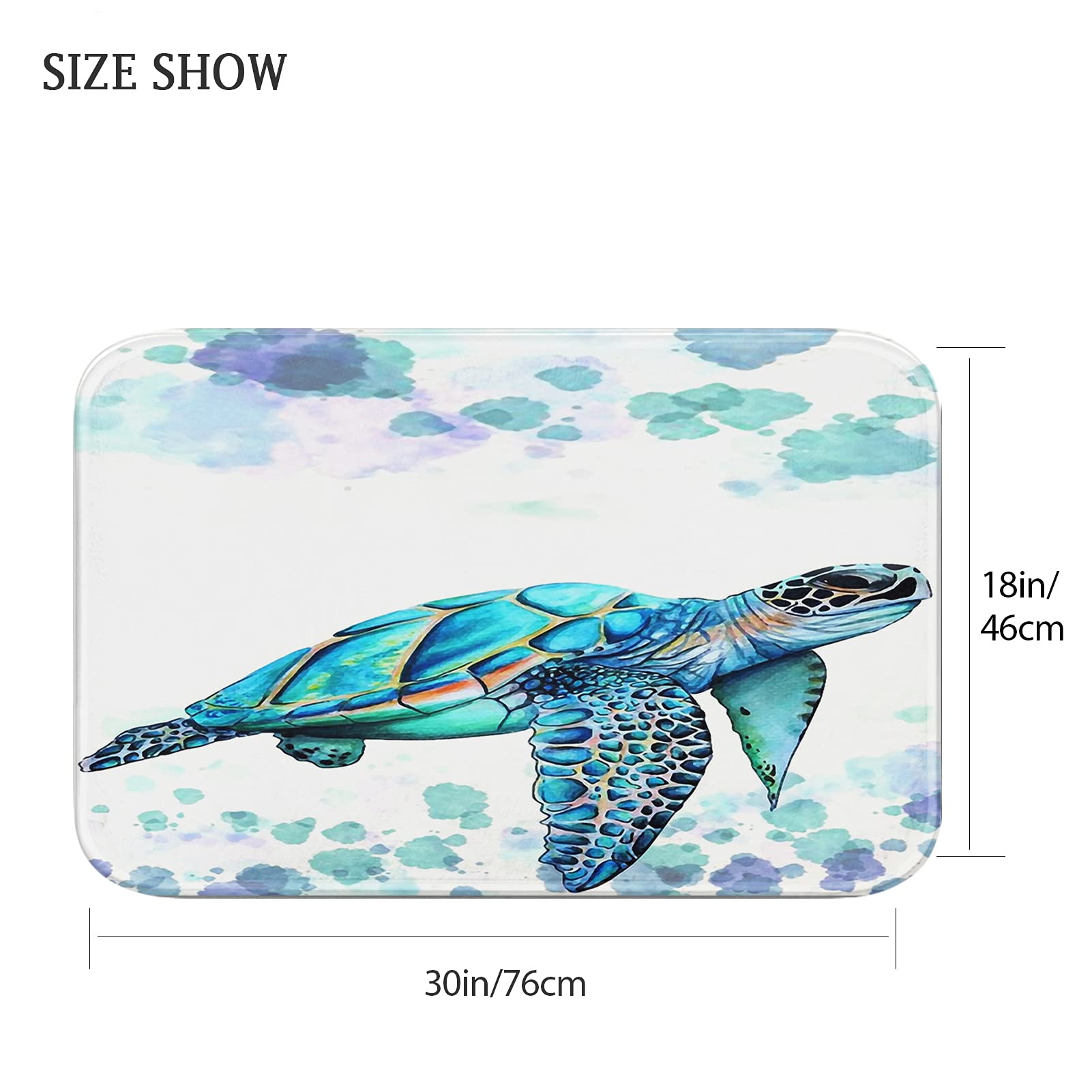 Britimes Bath Mats for Bathroom  Bathroom Mats Rugs No Silp sea Turtle Washable Cover Floor Rug Carpets Floor Mat Bathroom Decorations 18x30 Inches for Kitchen Bedroom Indoor