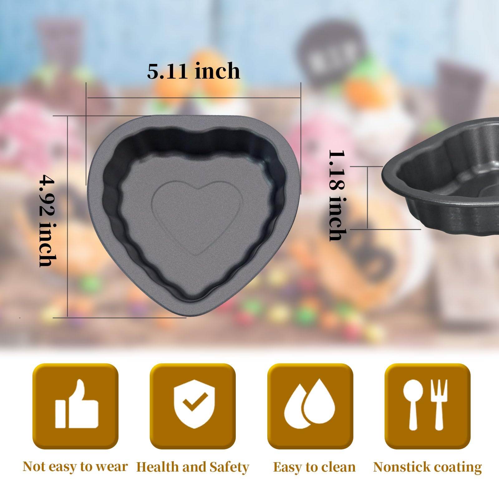 Lidscura 10 Pcs Mini Fluted Tube Pan, 4 Inch Carbon Steel Fluted Cake Mold Cup With Flower Shape, Nonstick Cake Pan Mini Tube Ov