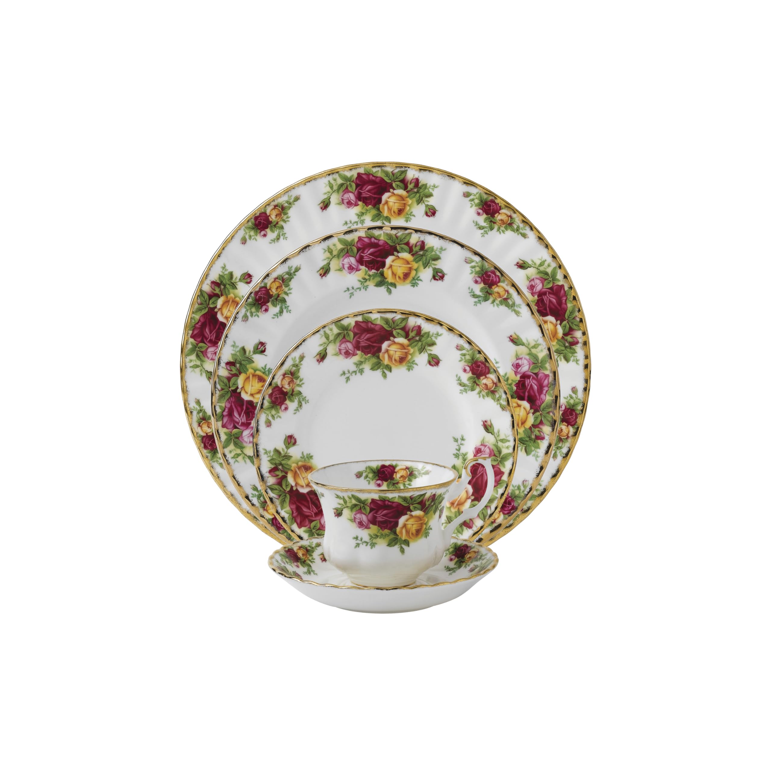 Royal Albert 5-Piece Place Setting, Old Country Roses, Multicolor, Model IOLCOR00813
