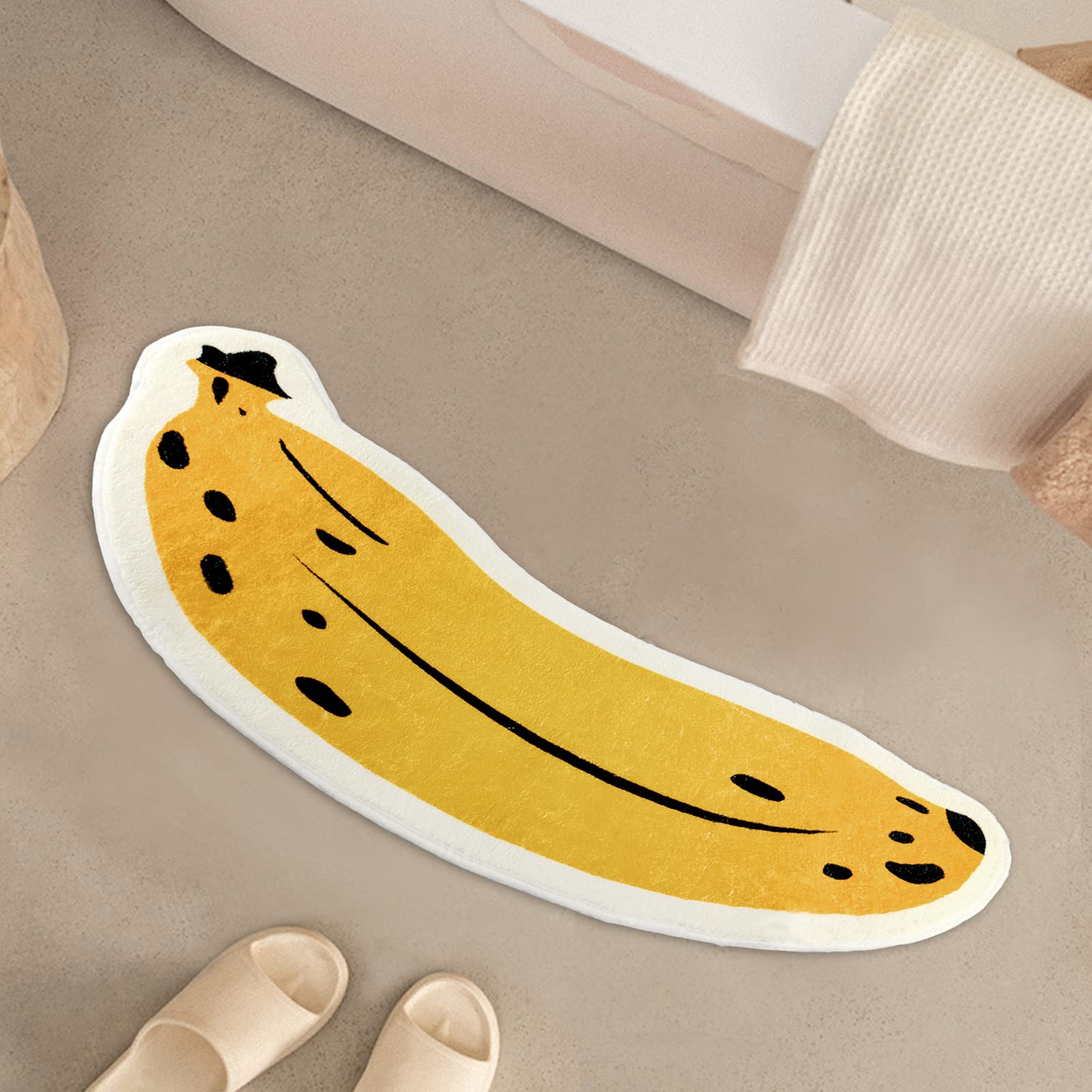 Banana Bath Rugs For Bathroom Non Slip Super Absorbent Bath Mat For Floor Bathmats Washable Yellow Cartoon Bathrugs Carpet Soft