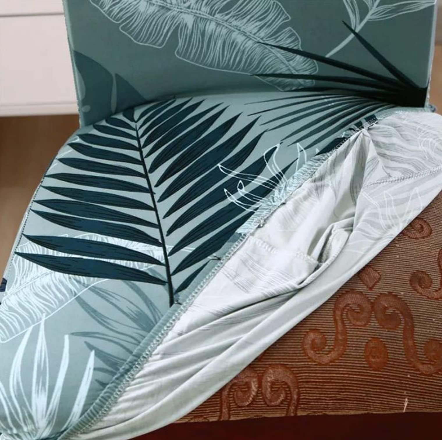 Lukzer 1Pc Elastic Stretchable Dining Chair Cover Universal Protective Slipcover (Light Blue/ 1Cover), Polyester