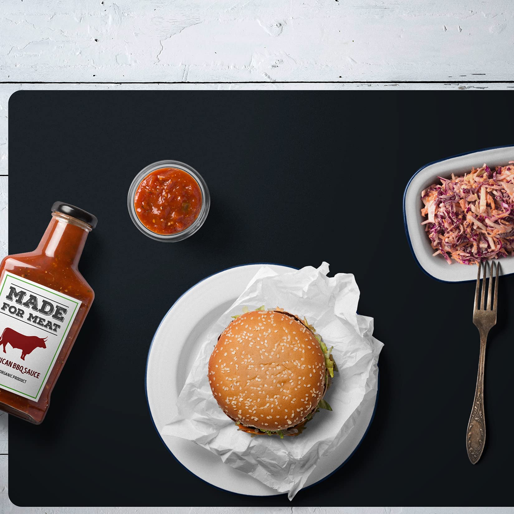 Wellhouse 23.6'' By 15.7'' Extra Large Mulitpurpose Silicone Nonstick Pastry Mat Countertop Protector Heat Resistant Nonskid Tab