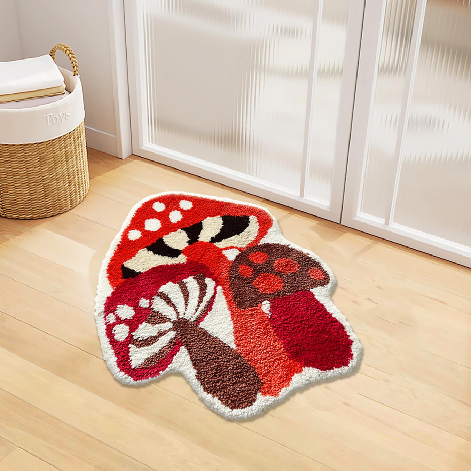 Ukeler Kids Rugs Funny Cute Mushrooms Bath Mat Cartoon Rug For Kids Bedroom Non Slip Accent Shag Rug Ultra Soft Washable Bath Ru