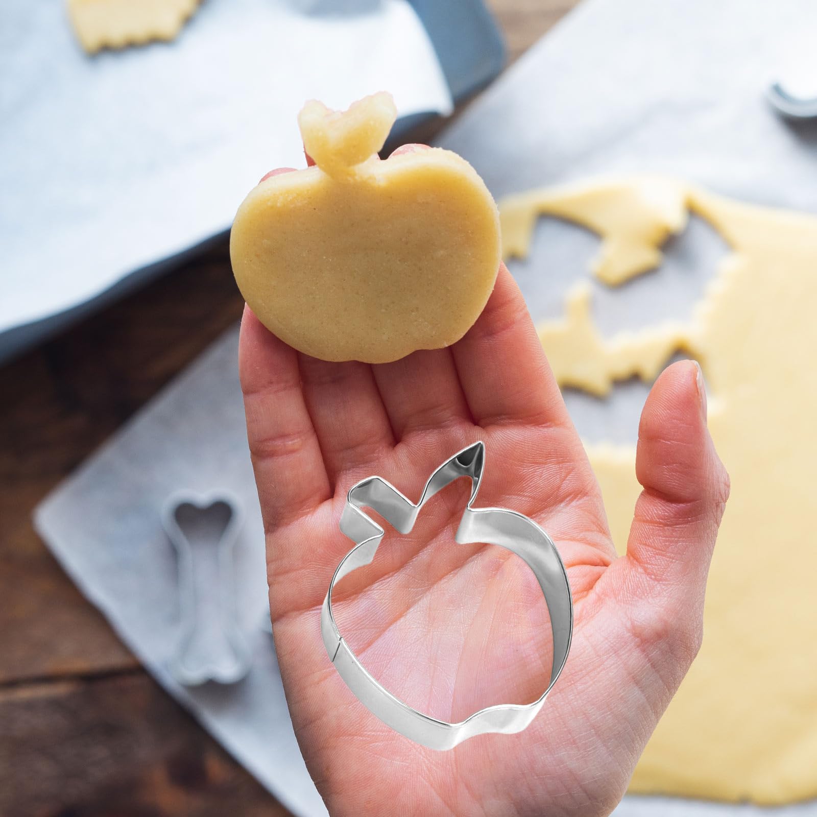 Jarthenaamcs 9Pcs Back To School Cookie Cutter Apple Pencil School Bus Alphabet Abc Shape Cookie Cutting Molds Biscuit Cutters F
