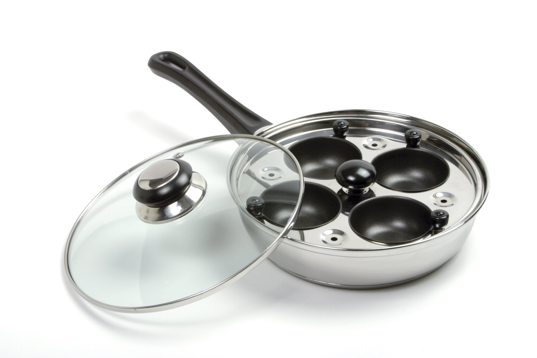 Norpro 8.5 Inch Skillet Set With Removable 4 Egg Poacher, 8 In, As Shown