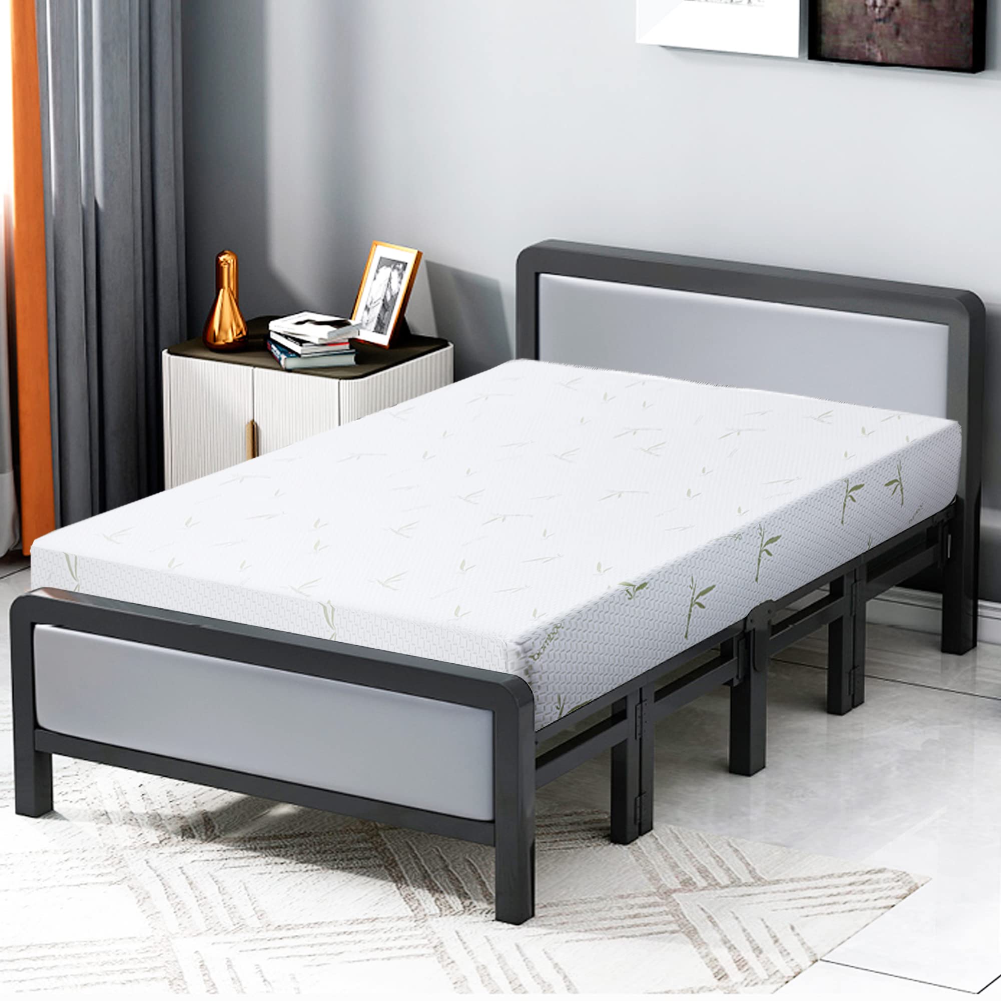 BestMassage | 8 Inch Queen Mattress | Gel Memory Foam | Medium Firm Feel | White | Bed in a Box, CertiPUR-US Certified | Pressur